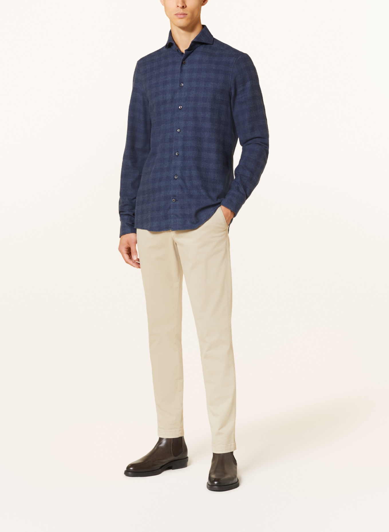 Stenströms Flannel shirt slim fit, Color: DARK BLUE (Image 2)