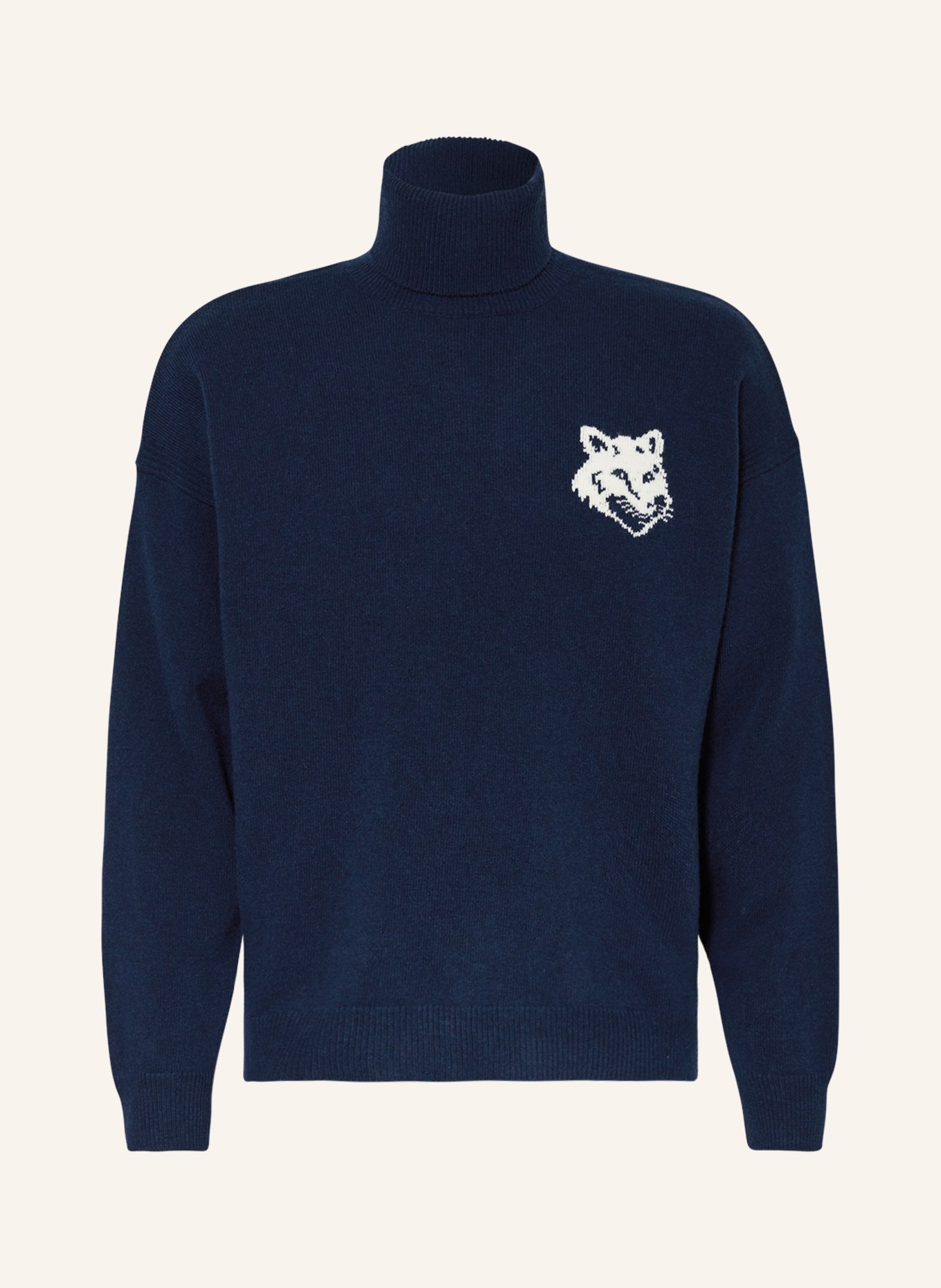 MAISON KITSUNÉ Turtleneck sweater, Color: DARK BLUE/ WHITE (Image 1)