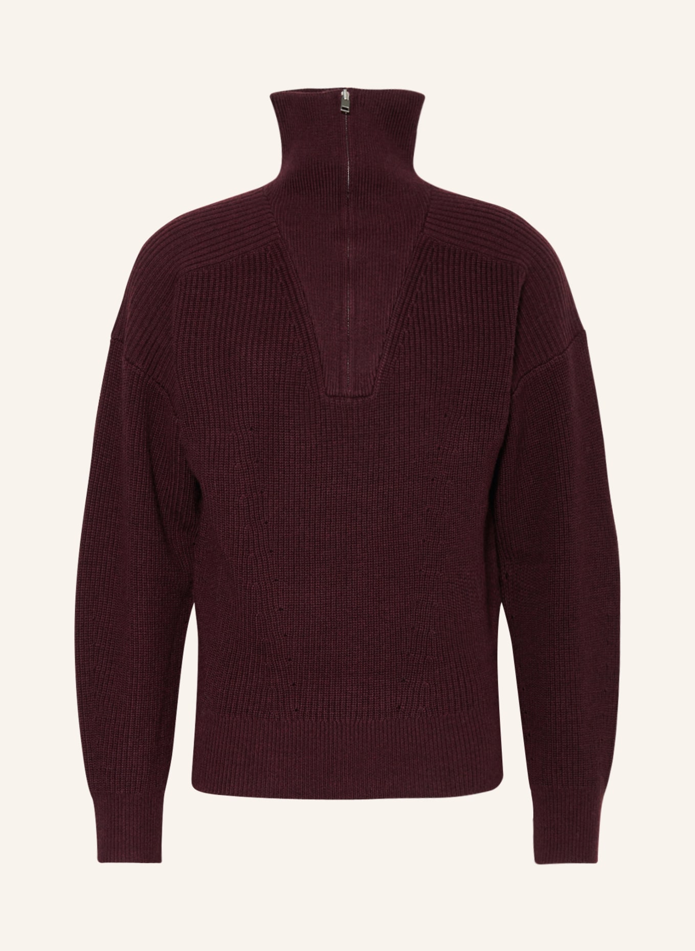 ISABEL MARANT Half-zip sweater BENNY, Color: DARK RED (Image 1)