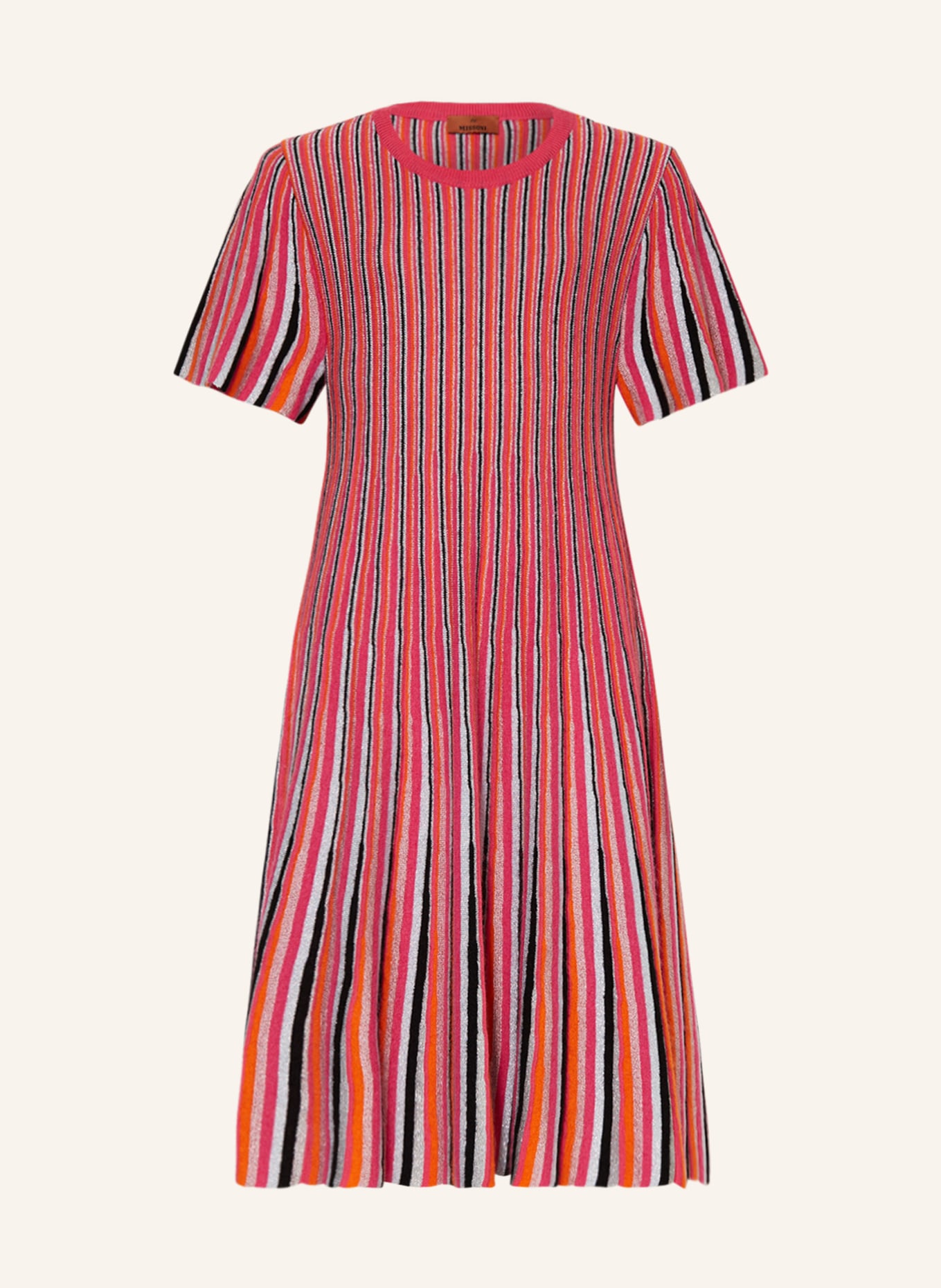 MISSONI Dzianinowa sukienka z błyszczącą przędzą, Kolor: MOCNORÓŻOWY/ POMARAŃCZOWY (Obrazek 1)