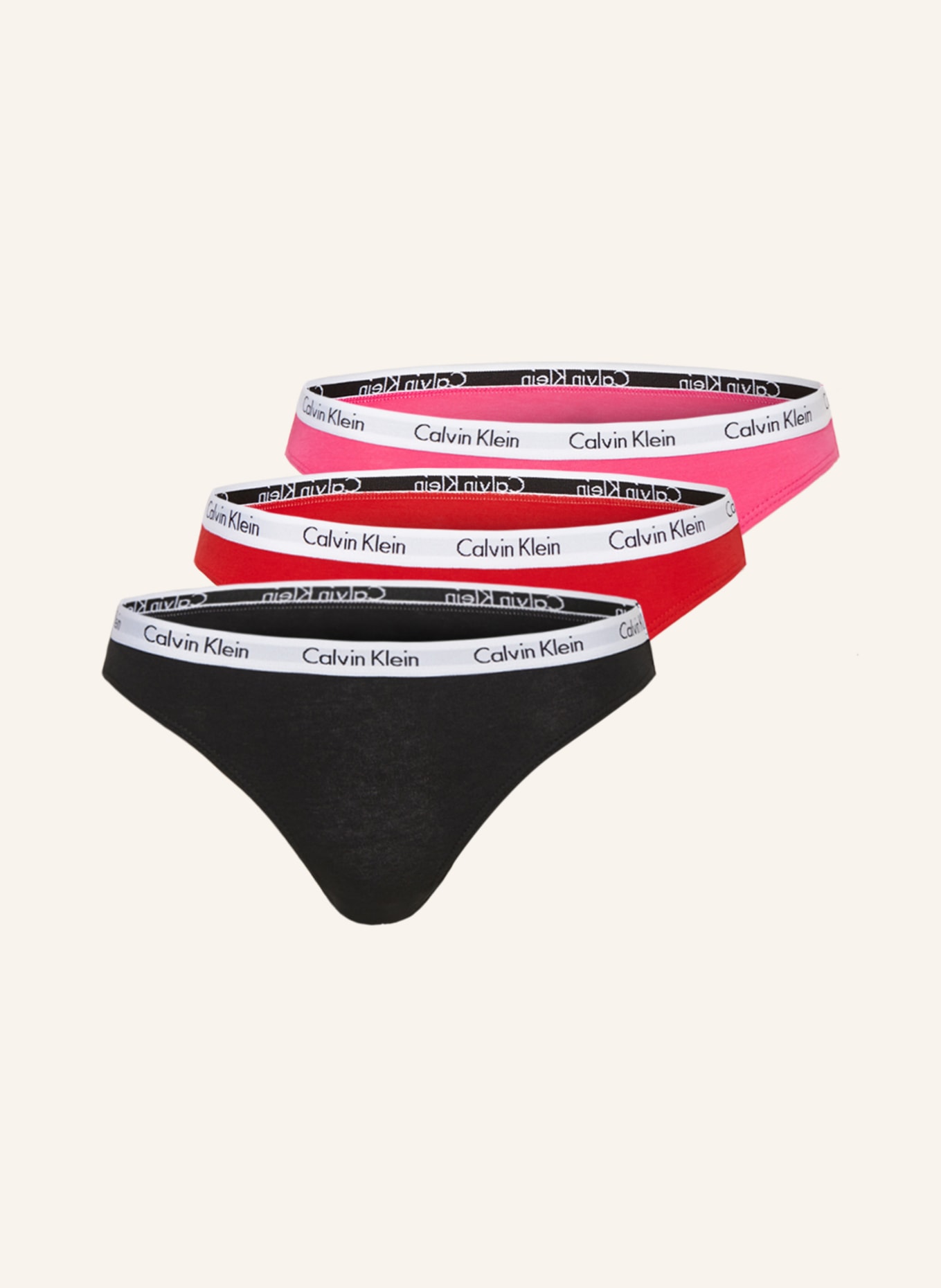 Calvin Klein 3-pack briefs CAROUSEL in red/ pink/ black