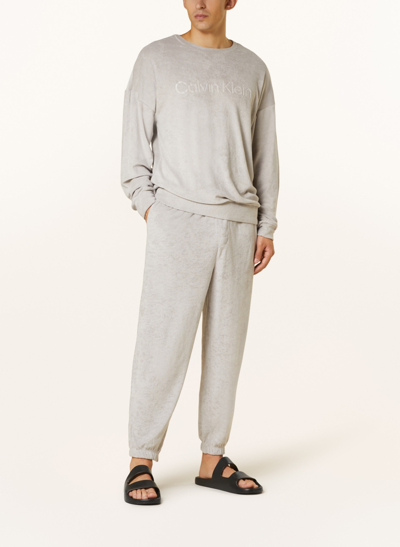 Calvin Klein Pohodlné domácí kalhoty z froté, Barva: SVĚTLE ŠEDÁ (Obrázek 2)