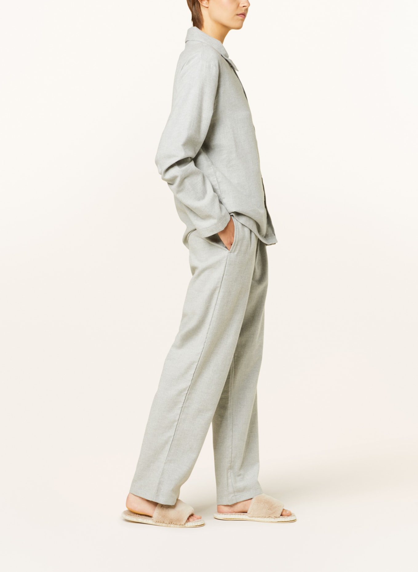 Calvin Klein Spodnie od piżamy PURE FLANELL z flaneli, Kolor: SZARY (Obrazek 4)