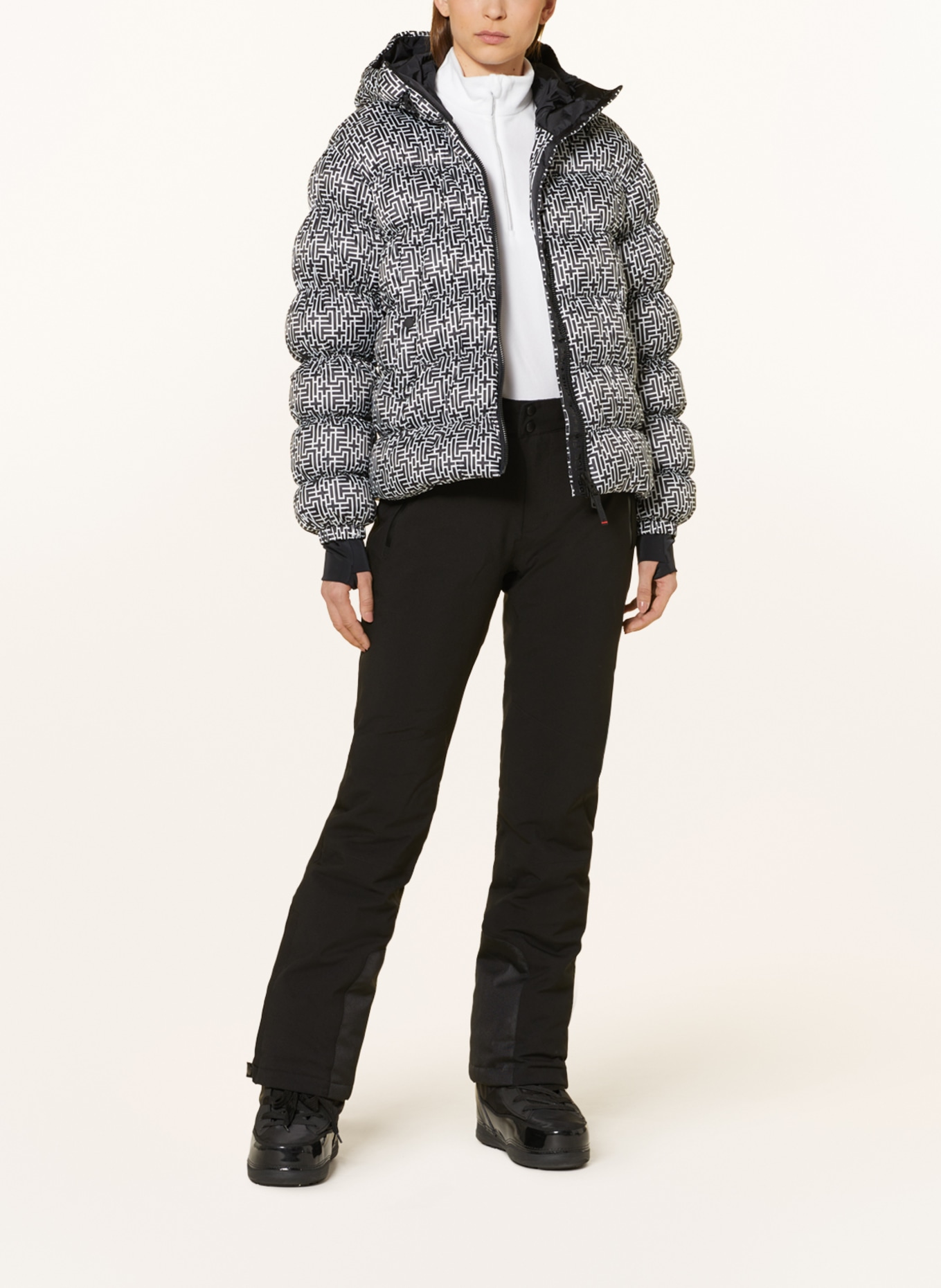 FIRE+ICE Quilted jacket ROSETTA, Color: BLACK/ WHITE (Image 2)