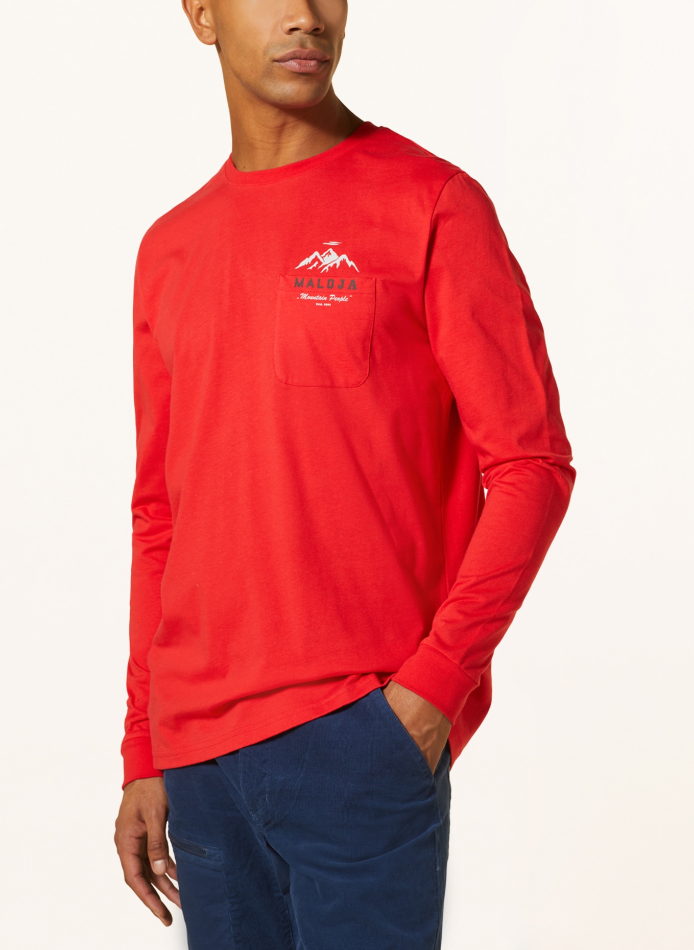 maloja Long sleeve shirt BERGIM., Color: RED (Image 4)