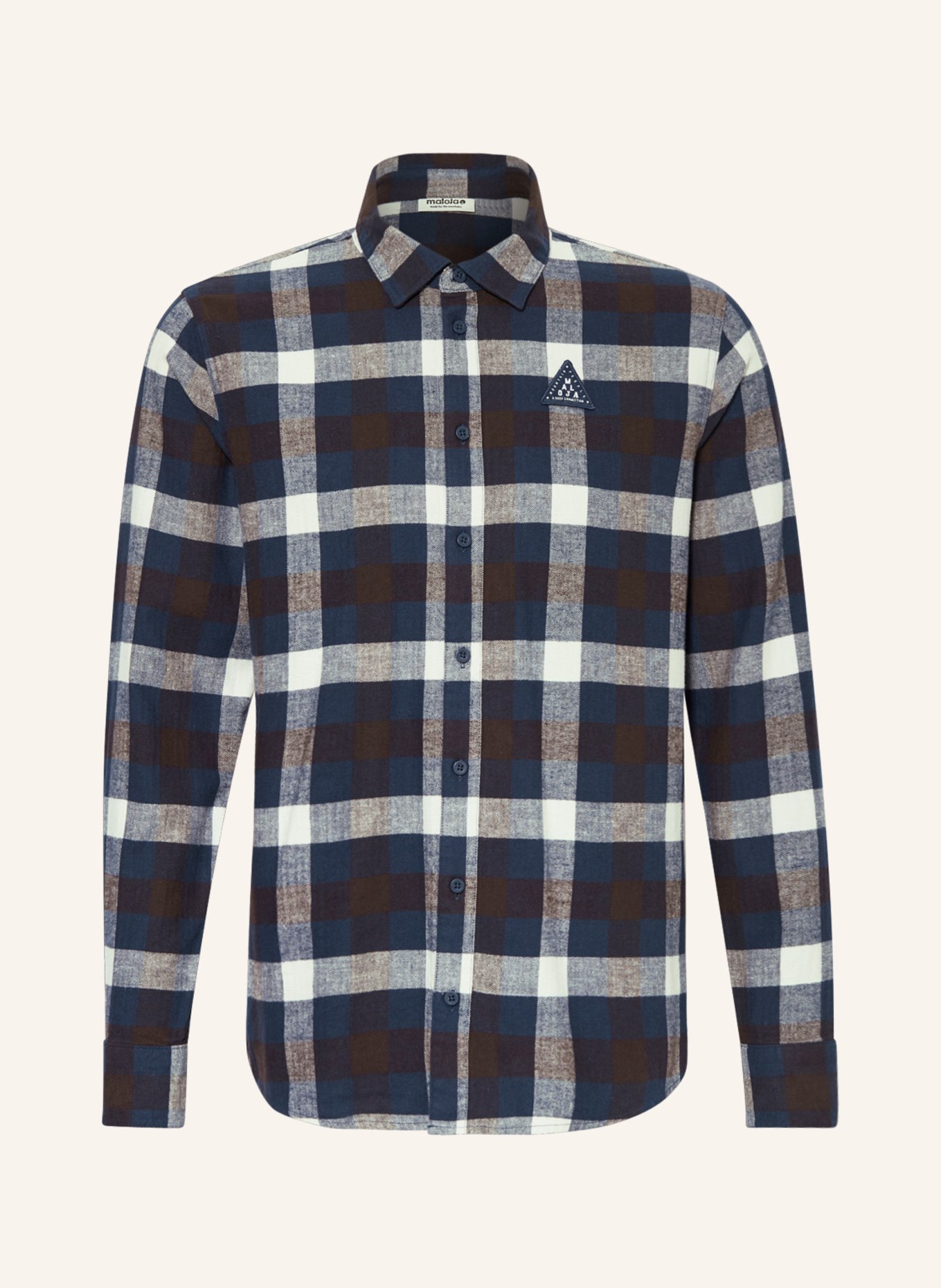 maloja Flannel shirt TOMAROM. Regular fit, Color: DARK BLUE/ WHITE/ DARK BROWN (Image 1)