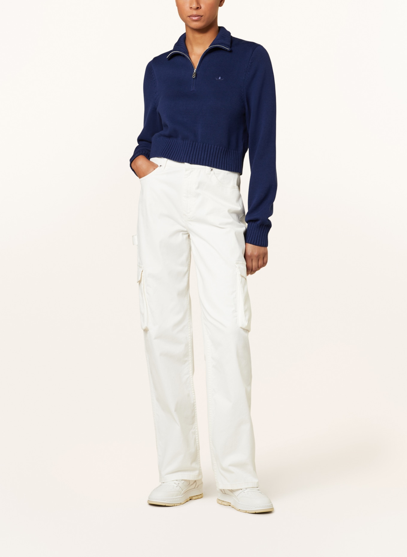 adidas Originals Half-zip sweater, Color: DARK BLUE (Image 2)