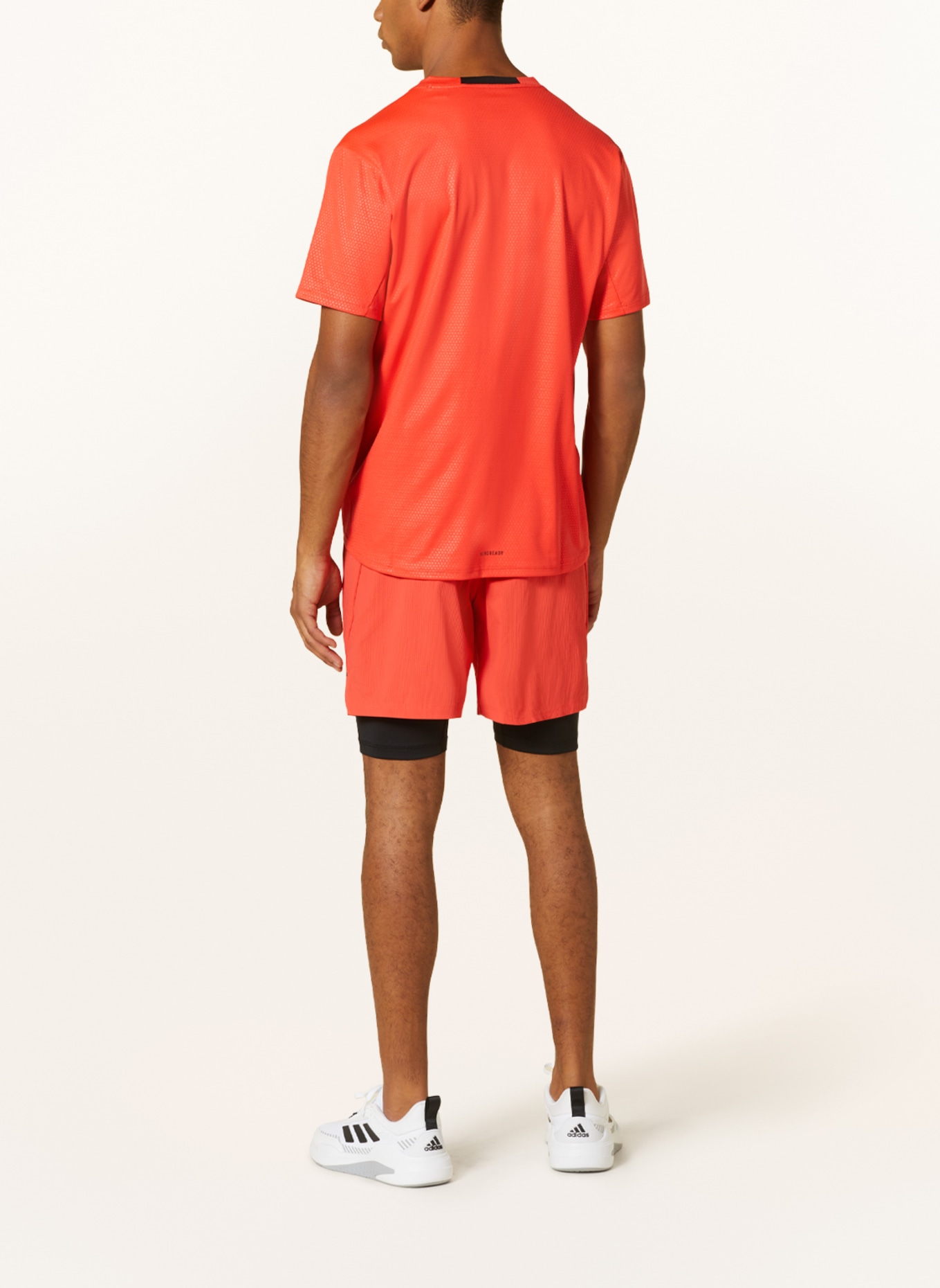 adidas 2-in-1 training shorts POWER WORKOUT, Color: NEON ORANGE/ BLACK (Image 3)