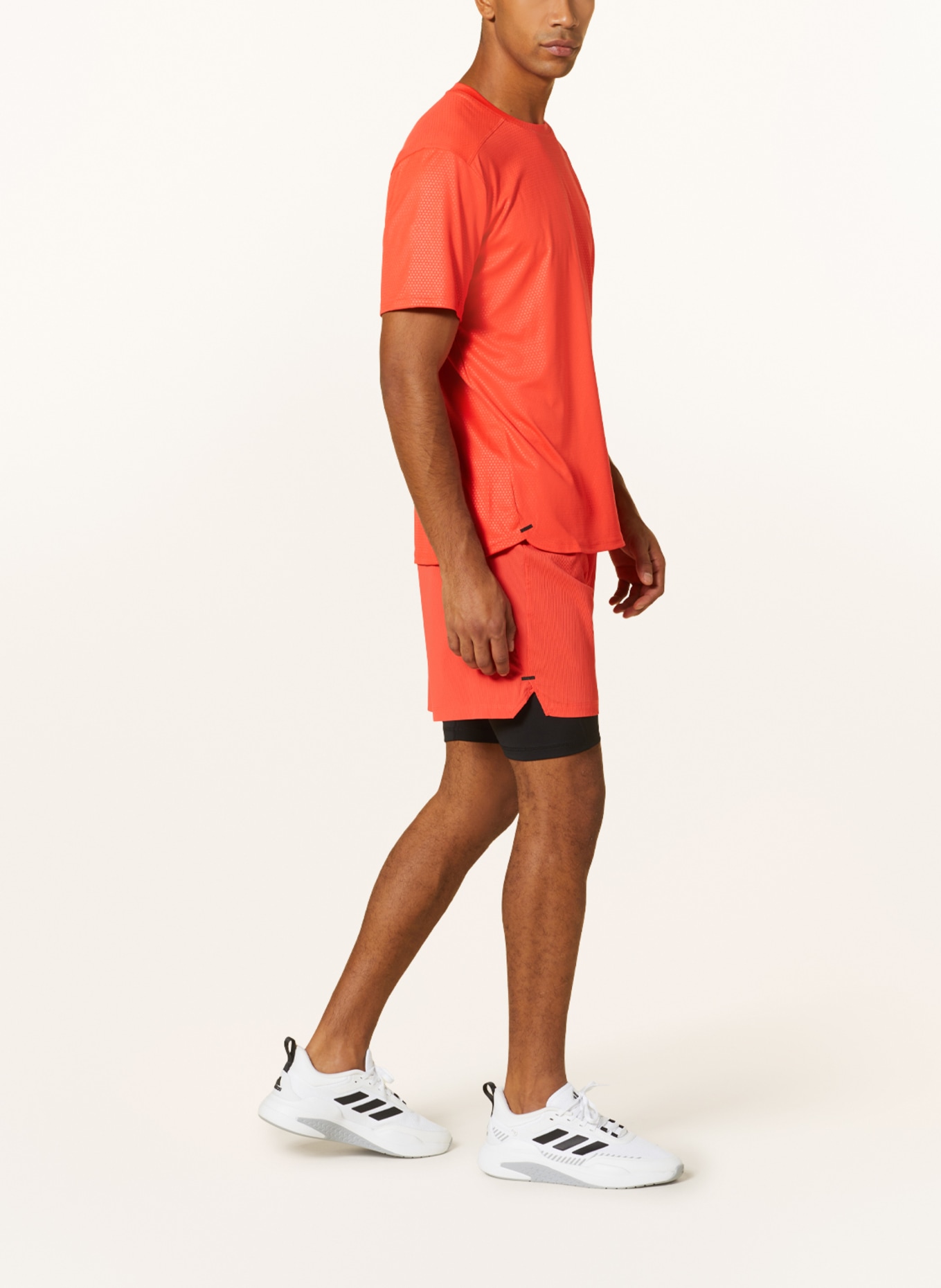 adidas 2-in-1 training shorts POWER WORKOUT, Color: NEON ORANGE/ BLACK (Image 4)