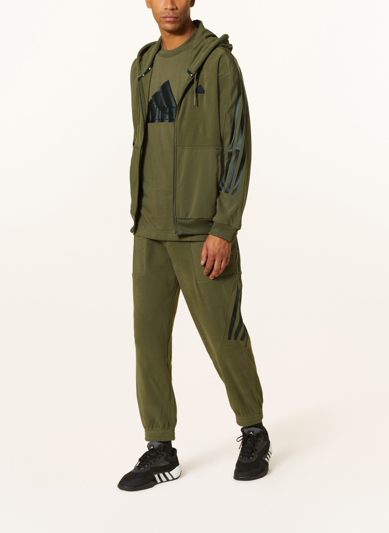 adidas Training pants in fleece, Color: OLIVE (Image 2)