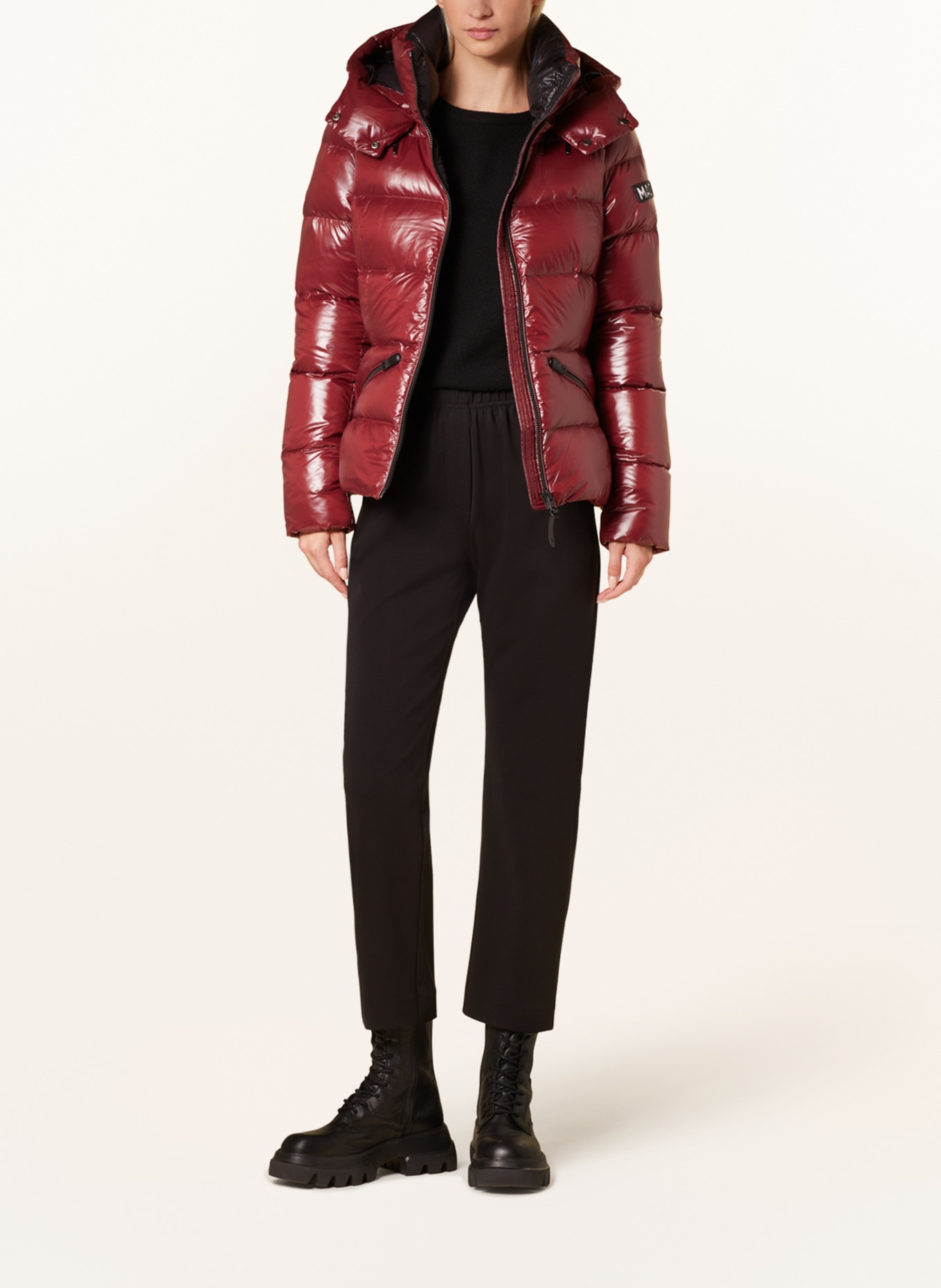 Mackage Down jacket with removable hood, Color: DARK RED (Image 2)