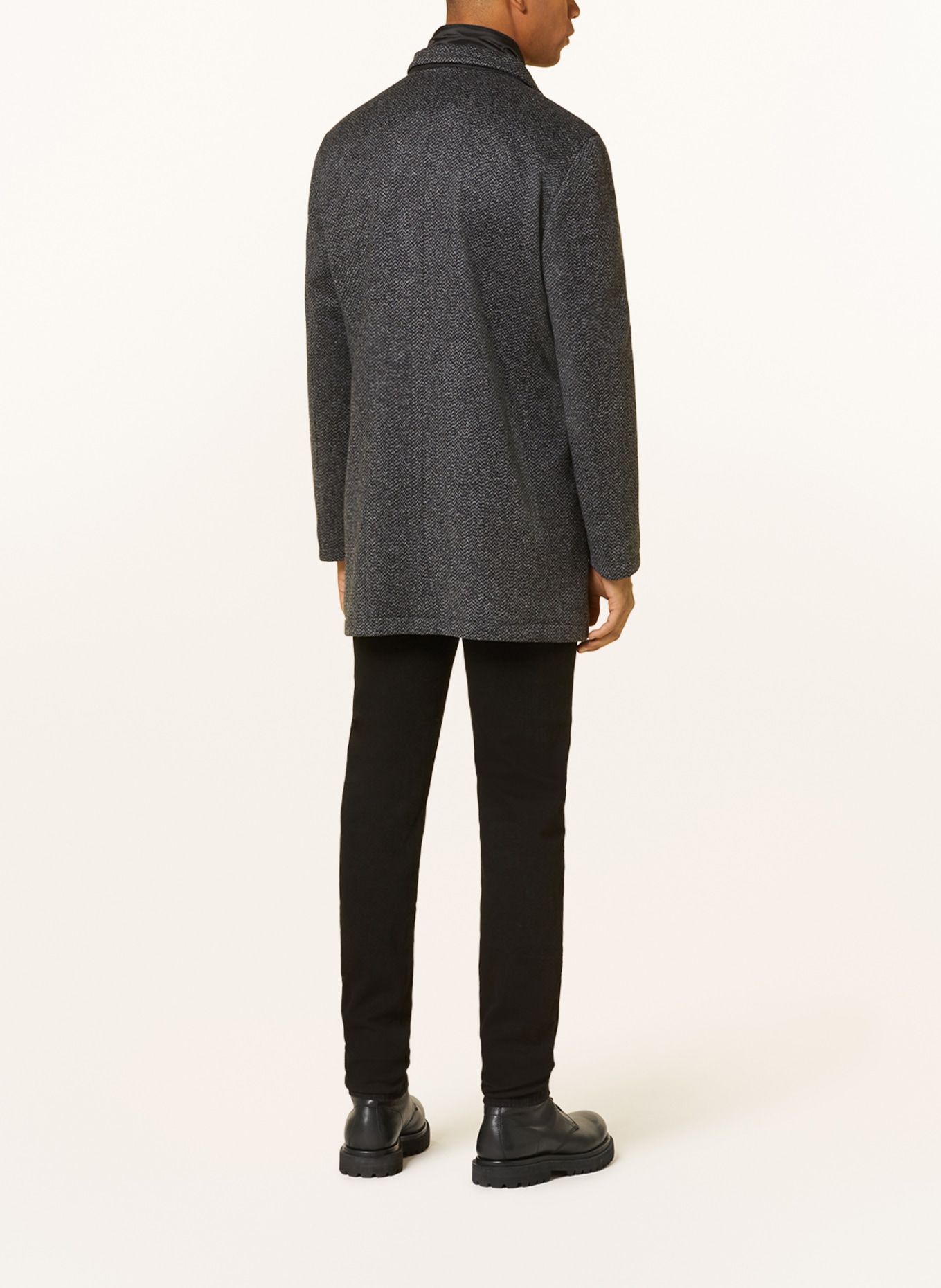 bugatti Knit coat with removable trim, Color: DARK GRAY/ LIGHT GRAY (Image 3)
