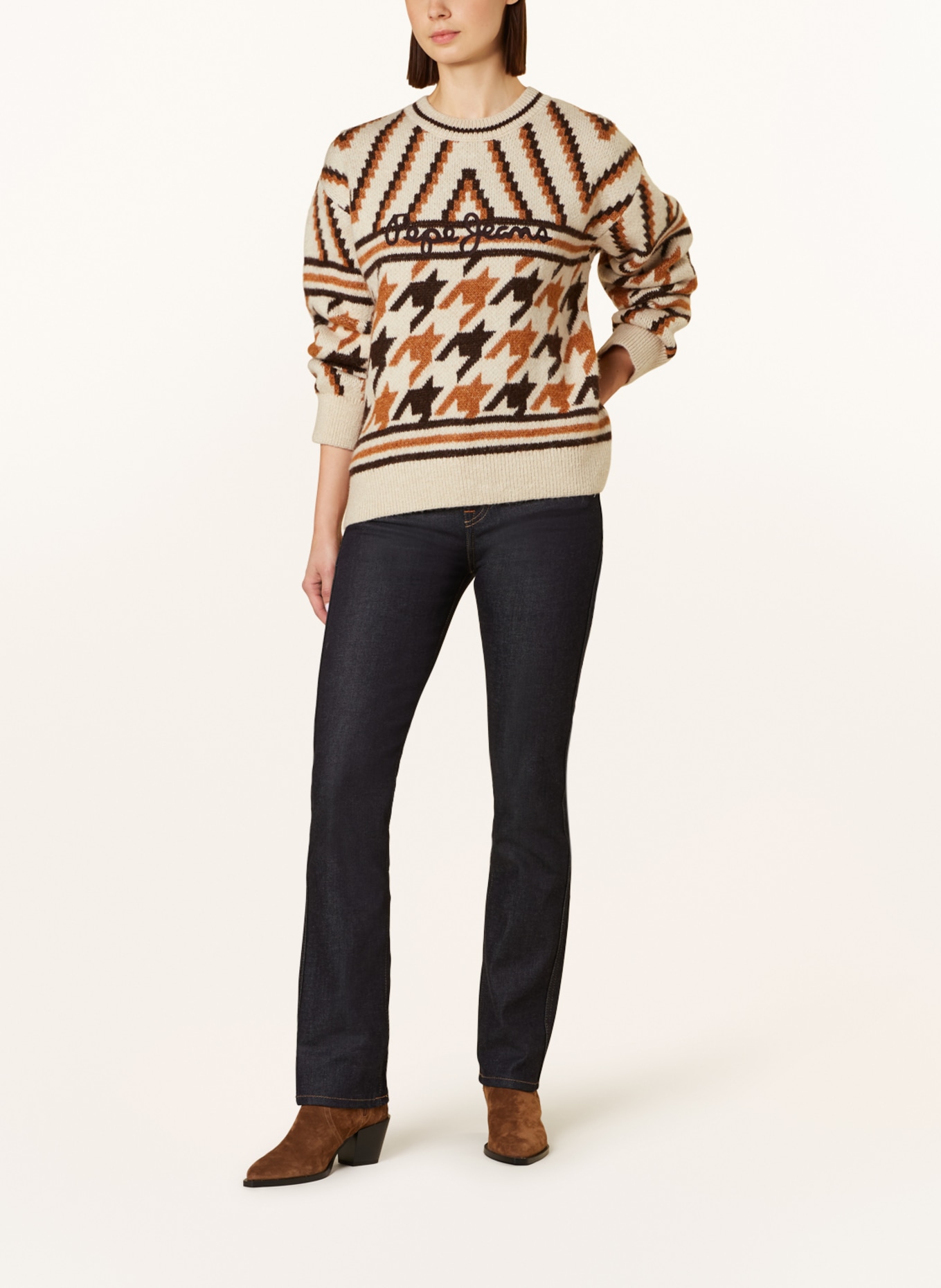 Pepe Jeans Sweater DEANNA, Color: ECRU/ COGNAC/ DARK BROWN (Image 2)