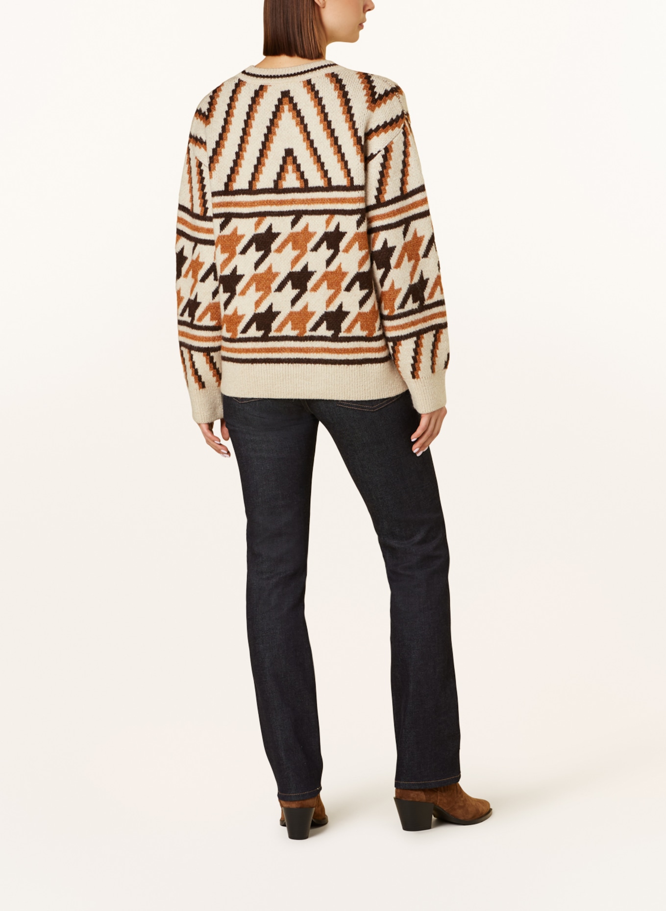 Pepe Jeans Sweater DEANNA in ecru/ cognac/ dark brown