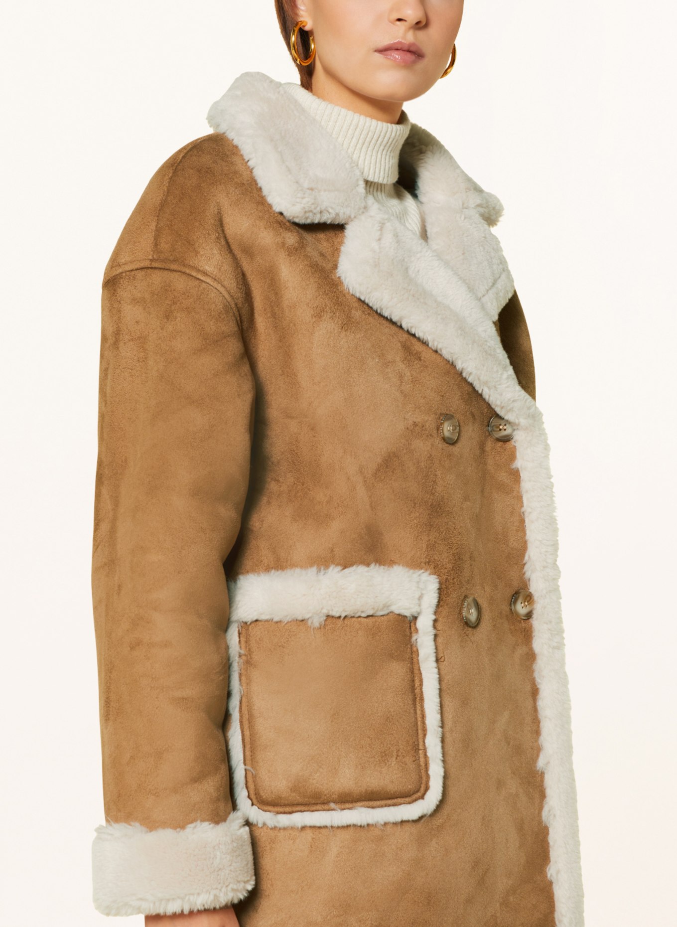 Pepe Jeans Faux fur jacket, Color: CAMEL/ ECRU (Image 4)