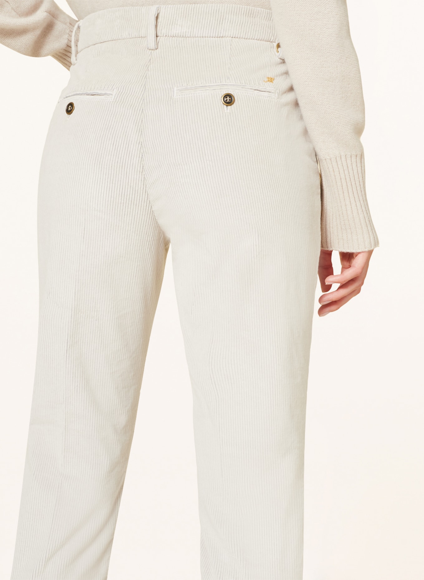MASON'S Spodnie sztruksowe NEW YORK SLIM, Kolor: ECRU (Obrazek 5)
