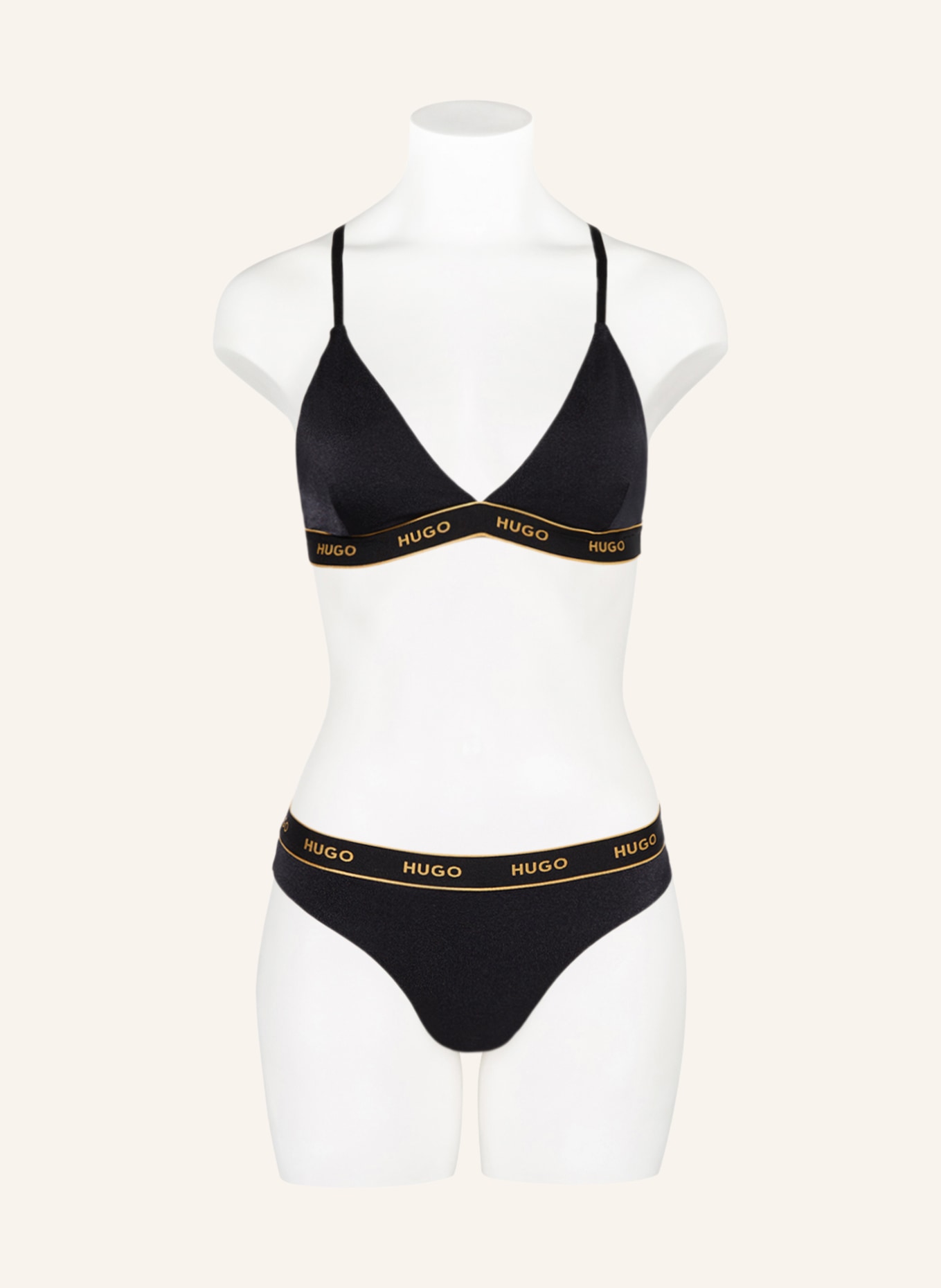 HUGO Triangel-Bikini-Top SPARKLING, Farbe: SCHWARZ (Bild 2)