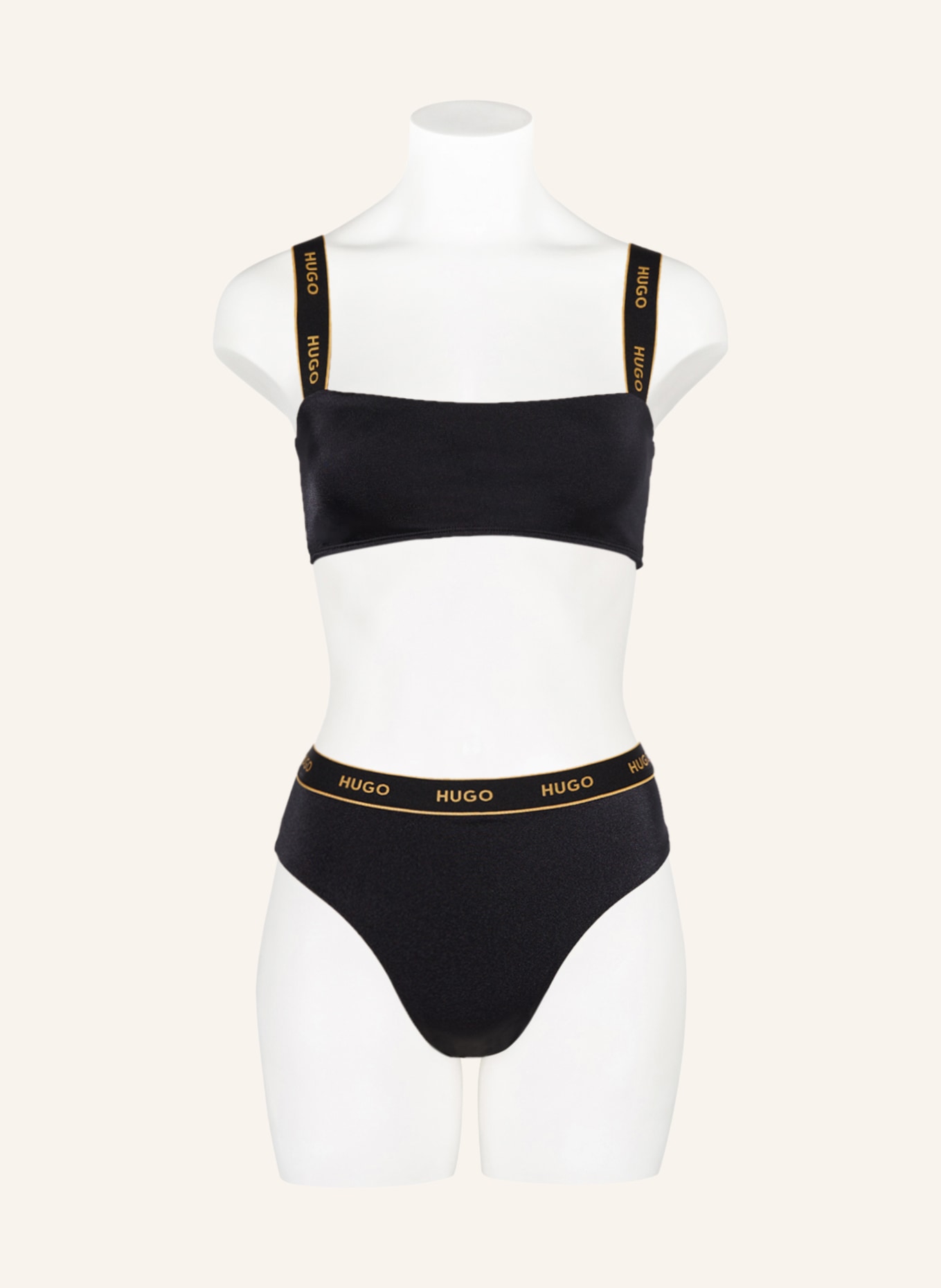 HUGO Bralette bikini top SPARKLING, Color: BLACK (Image 2)
