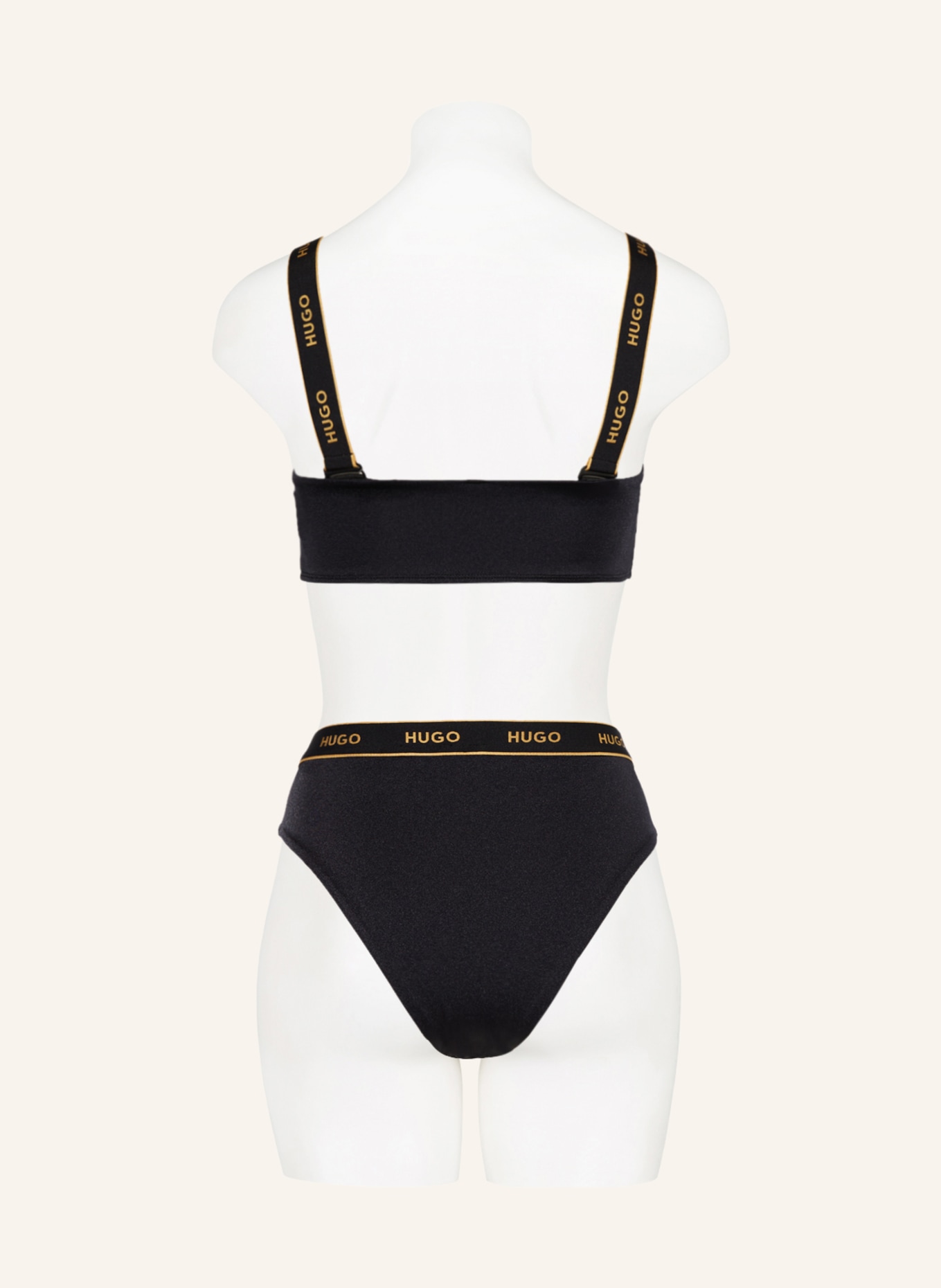 HUGO Bralette bikini top SPARKLING, Color: BLACK (Image 3)