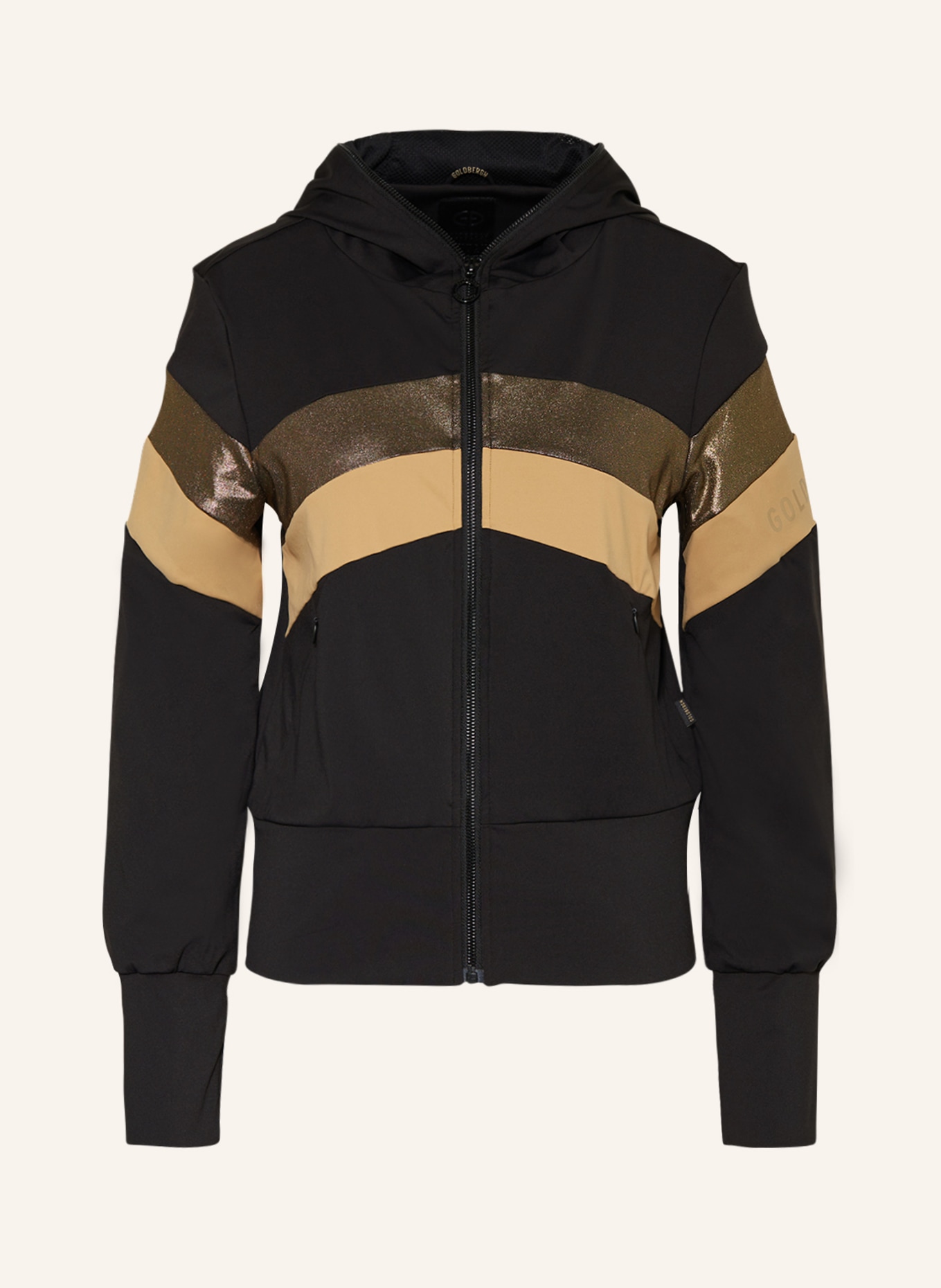 GOLDBERGH Sweat jacket SYMMETRY, Color: BLACK/ GOLD (Image 1)
