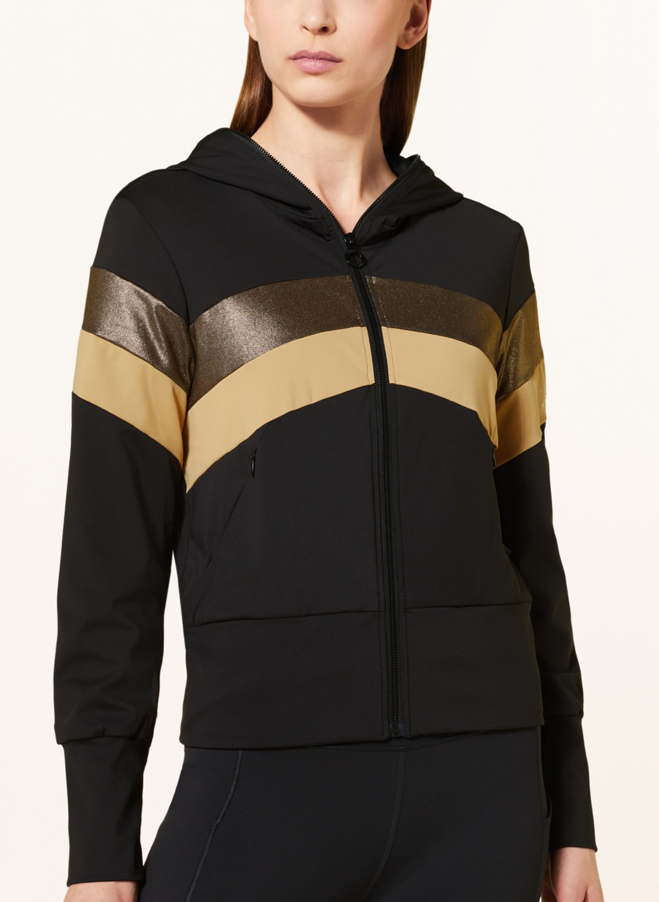 GOLDBERGH Sweat jacket SYMMETRY, Color: BLACK/ GOLD (Image 5)