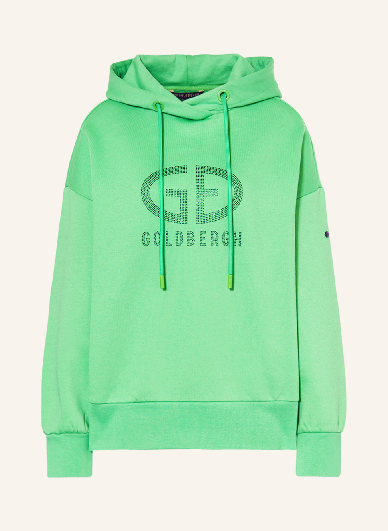 GOLDBERGH Hoodie with decorative gems, Color: GREEN (Image 1)