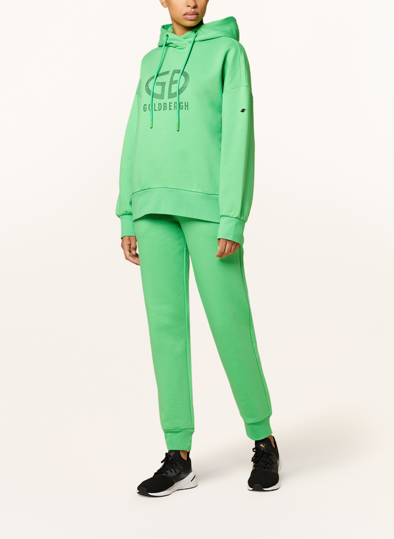 GOLDBERGH Hoodie with decorative gems, Color: GREEN (Image 2)
