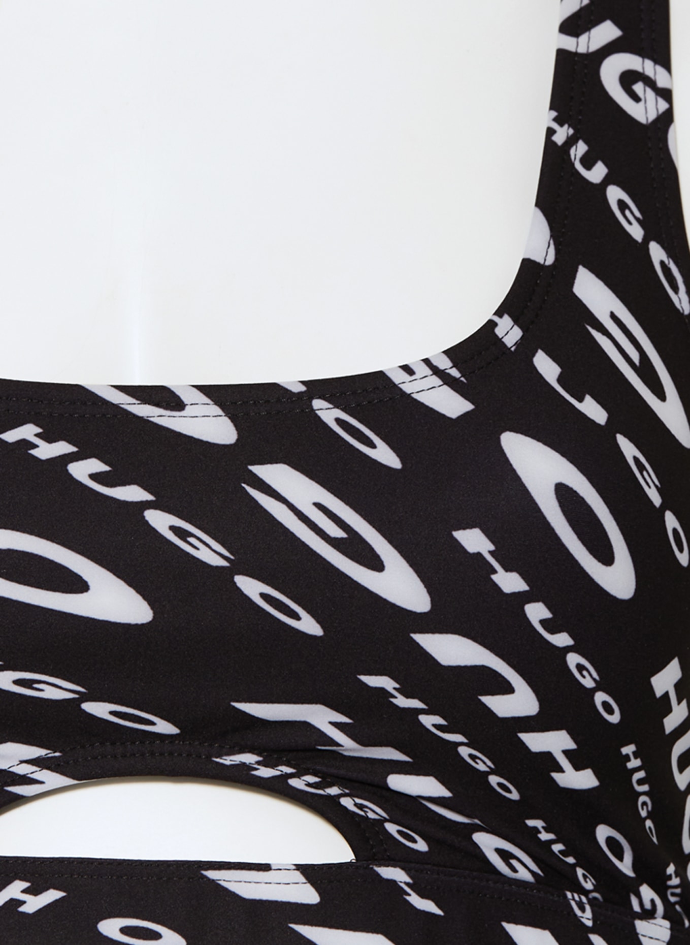 HUGO Bralette bikini top SWIRLY, Color: BLACK/ WHITE (Image 4)