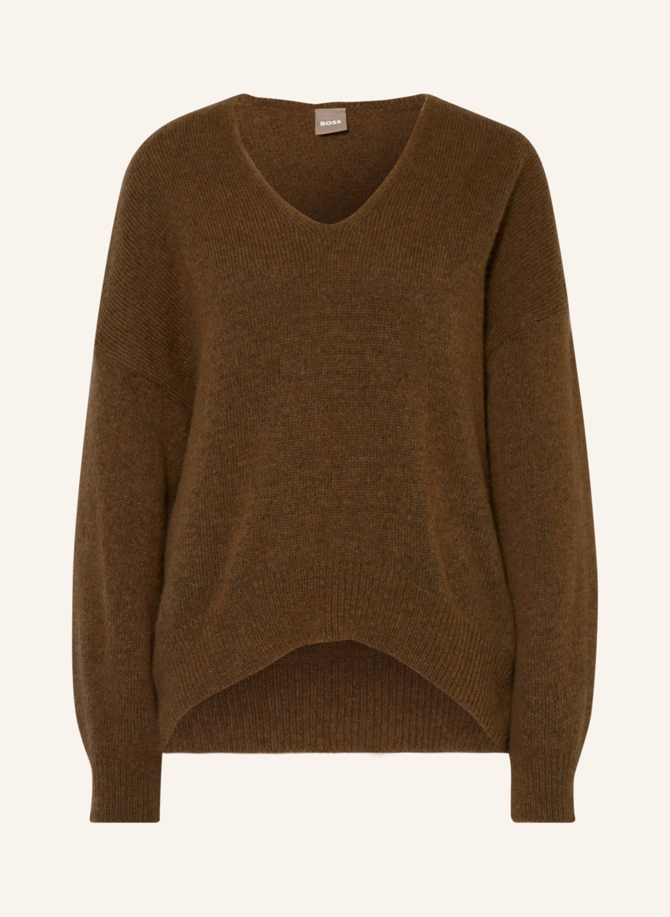 BOSS Sweter oversize FONDIALA z dodatkiem alpaki, Kolor: BRĄZOWY (Obrazek 1)
