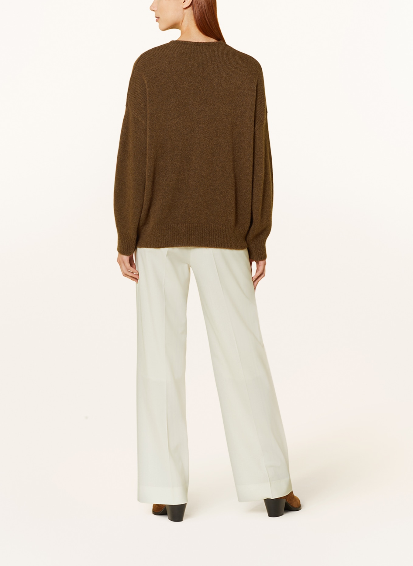 BOSS Sweter oversize FONDIALA z dodatkiem alpaki, Kolor: BRĄZOWY (Obrazek 3)