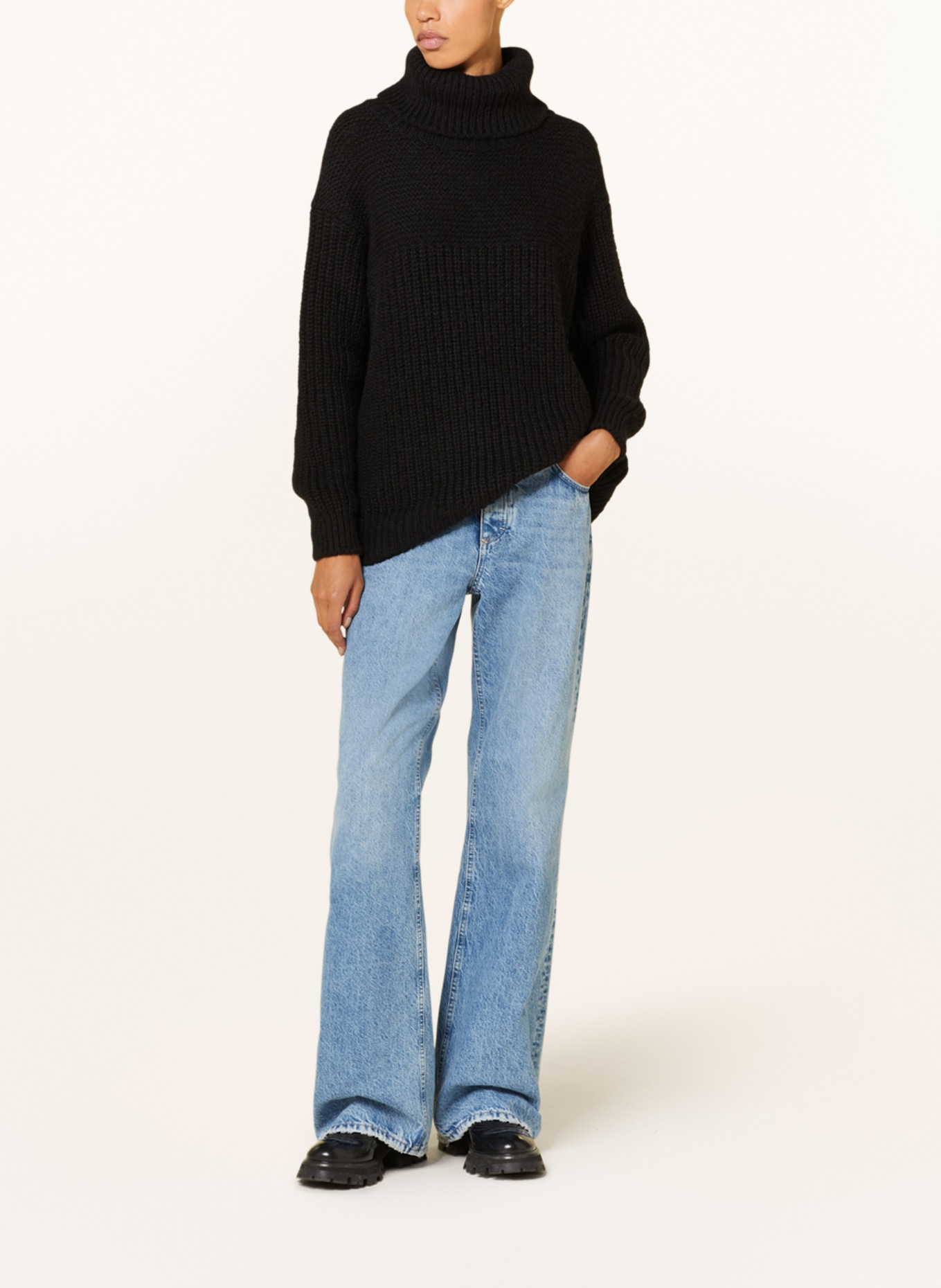CLOSED Turtleneck sweater with alpaca, Color: BLACK (Image 2)