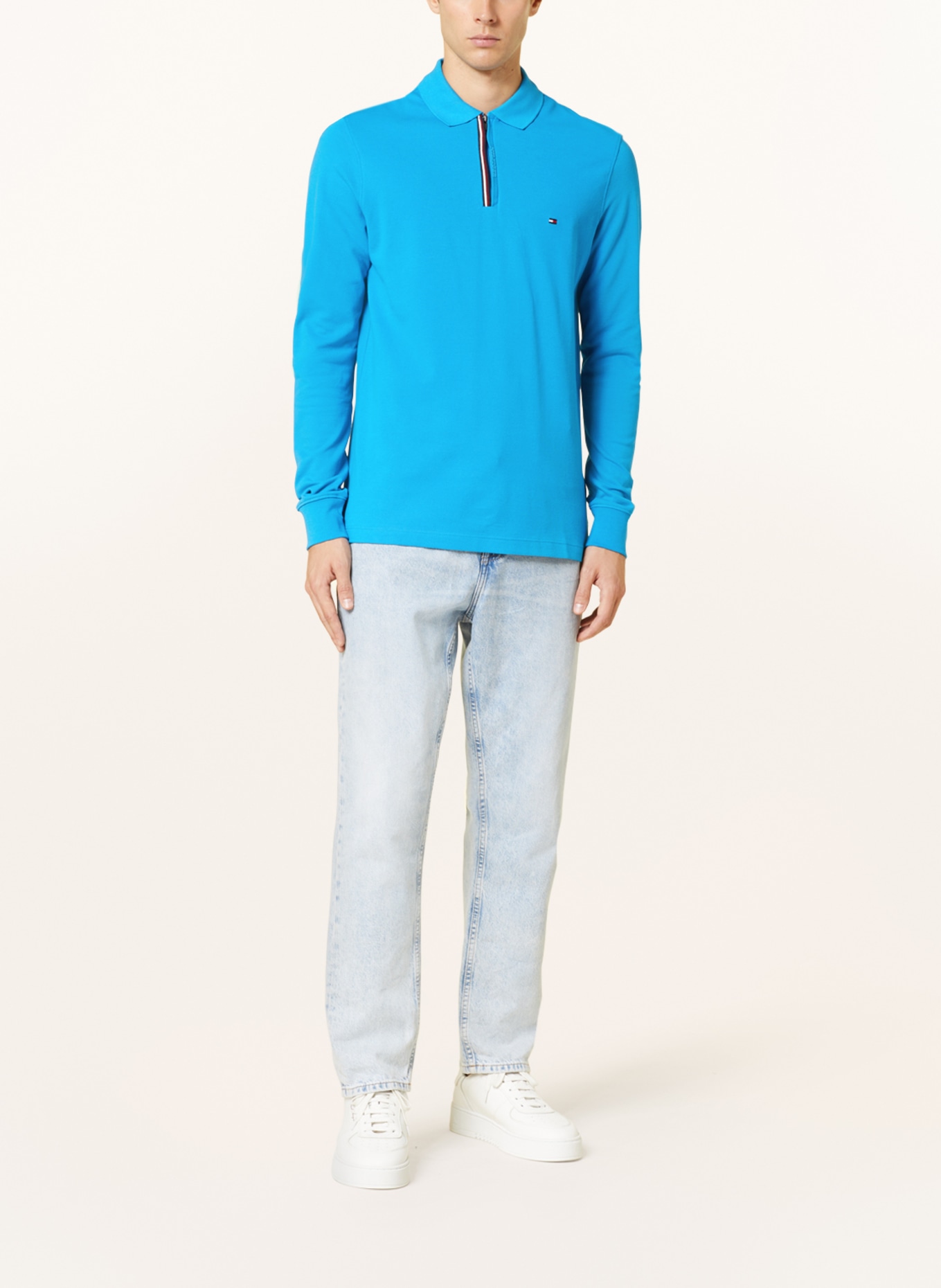 TOMMY HILFIGER Piqué-Poloshirt Slim Fit, Farbe: NEONBLAU (Bild 2)