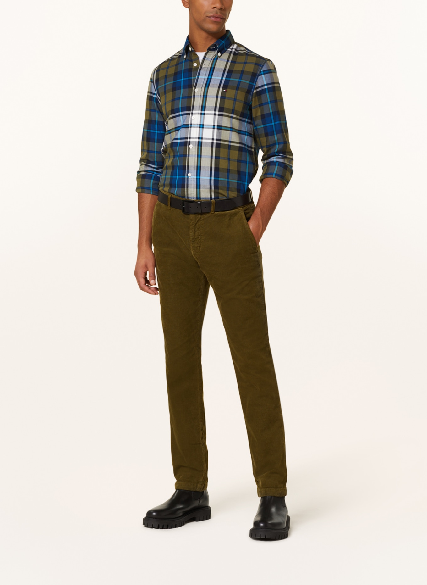TOMMY HILFIGER Shirt slim fit, Color: OLIVE/ DARK BLUE/ BLUE (Image 2)