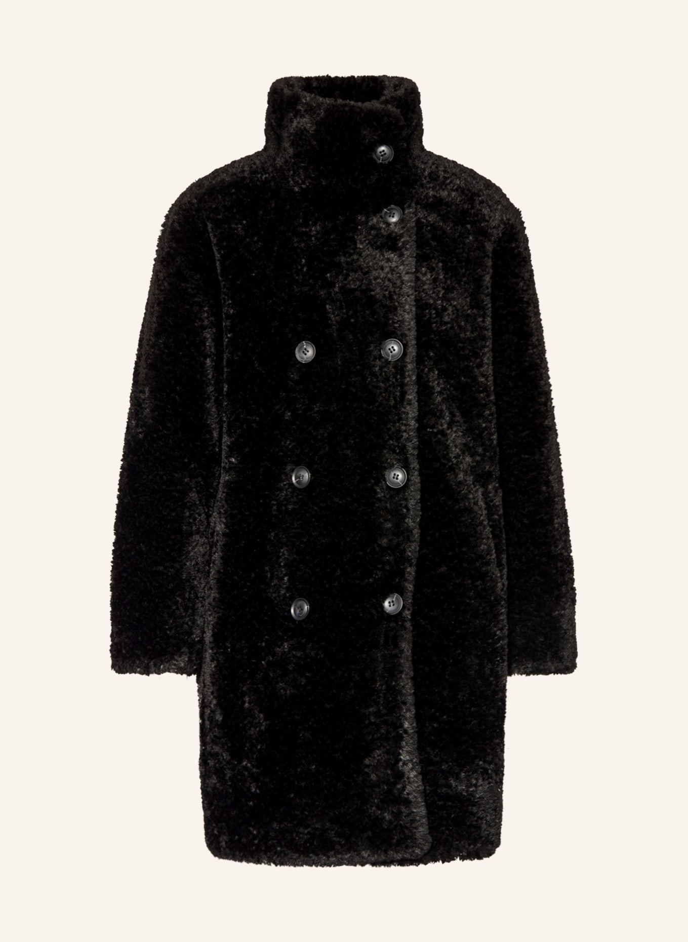 RINO & PELLE Kabát MARLIS z umělé kožešiny, Barva: ČERNÁ (Obrázek 1)