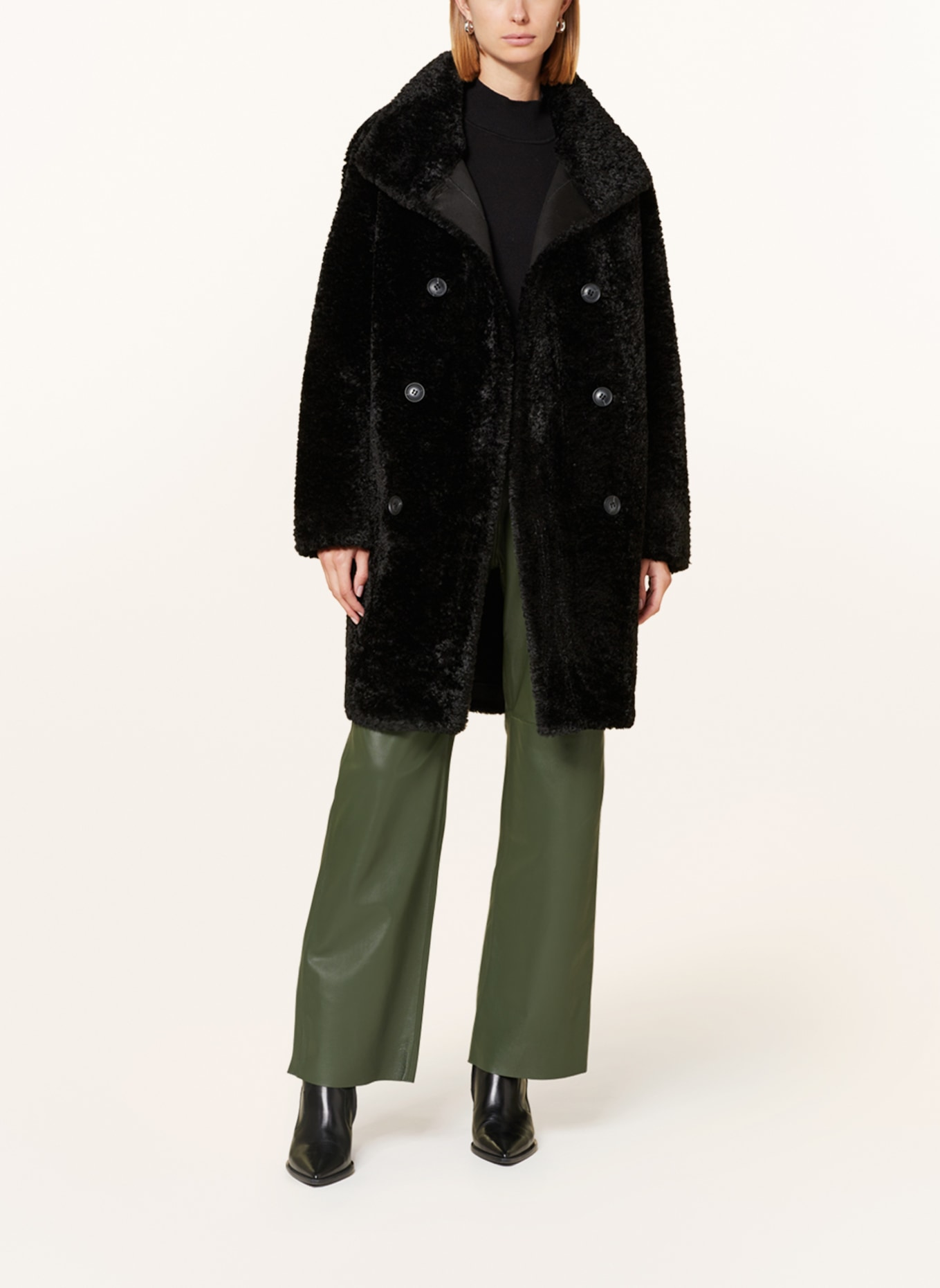 RINO & PELLE Faux fur coat MARLIS, Color: BLACK (Image 2)
