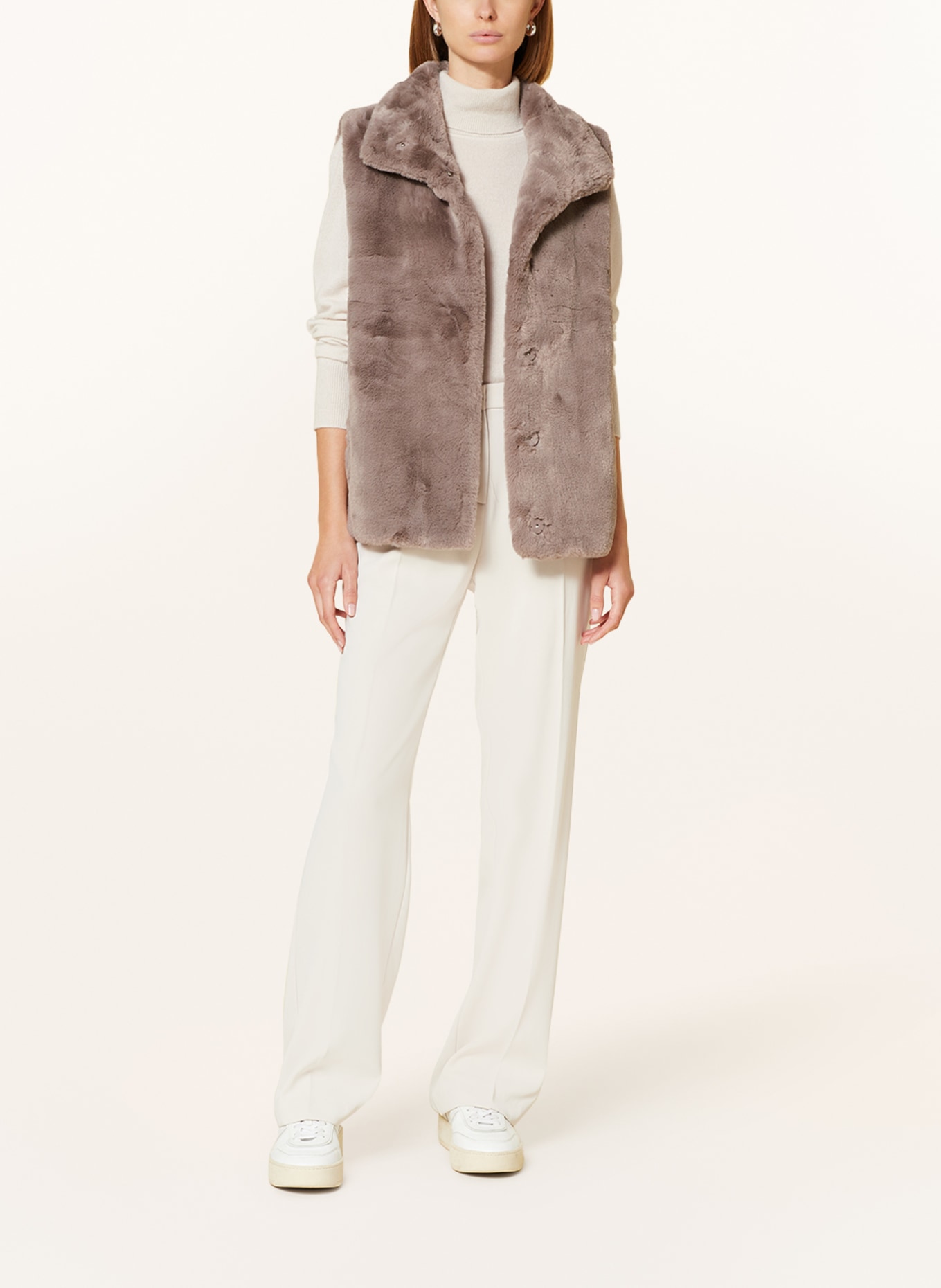 RINO & PELLE Faux fur vest LISON, Color: TAUPE (Image 2)
