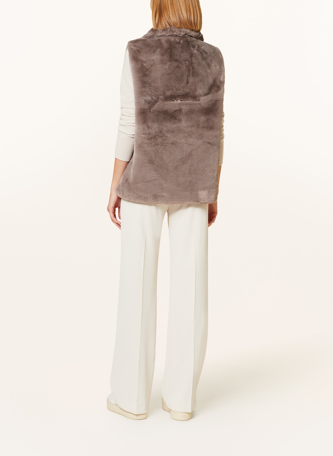 RINO & PELLE Faux fur vest LISON, Color: TAUPE (Image 3)