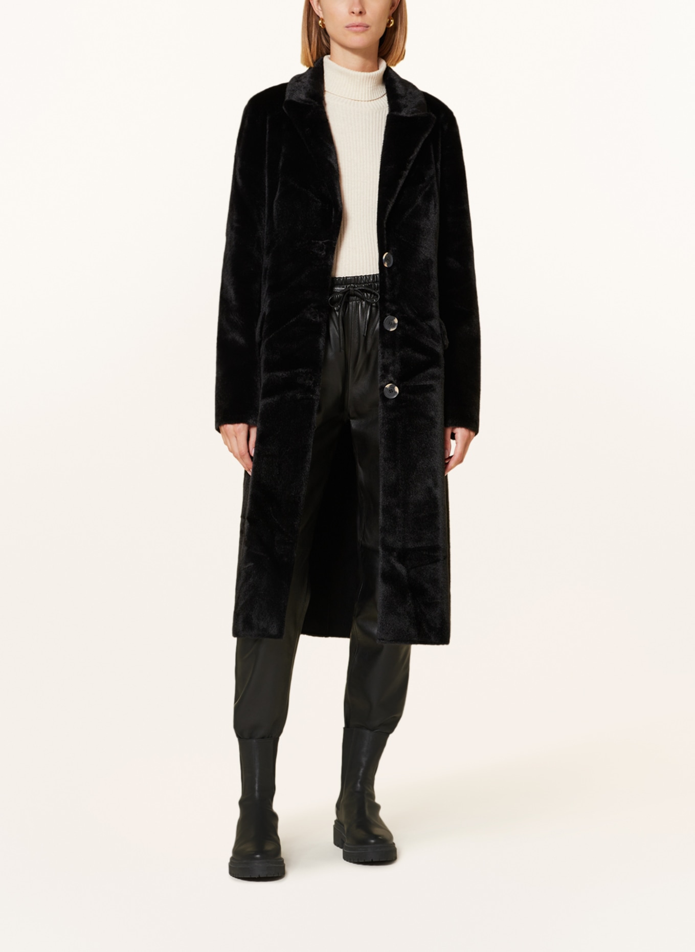 RINO & PELLE Faux fur coat SAAMI, Color: BLACK (Image 2)