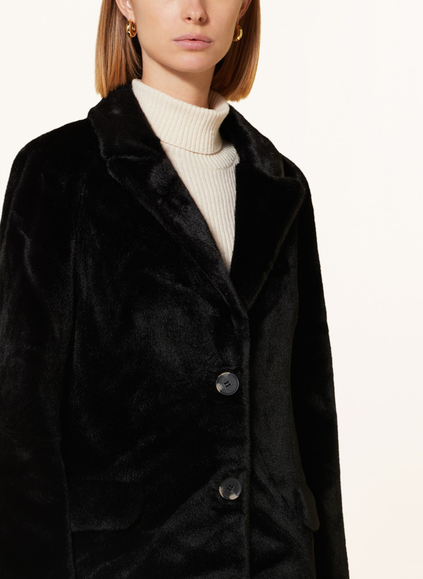 RINO & PELLE Faux fur coat SAAMI, Color: BLACK (Image 4)