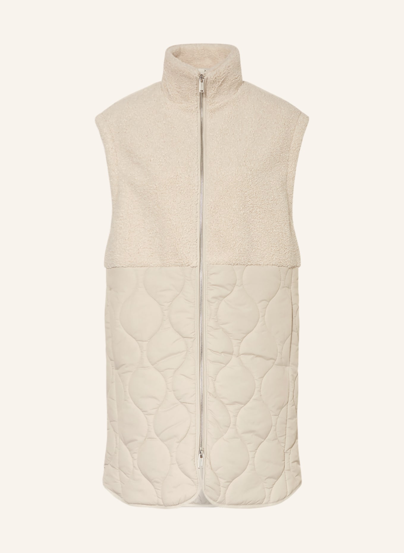 RINO & PELLE Quilted jacket in mixed materials, Color: LIGHT GRAY (Image 1)