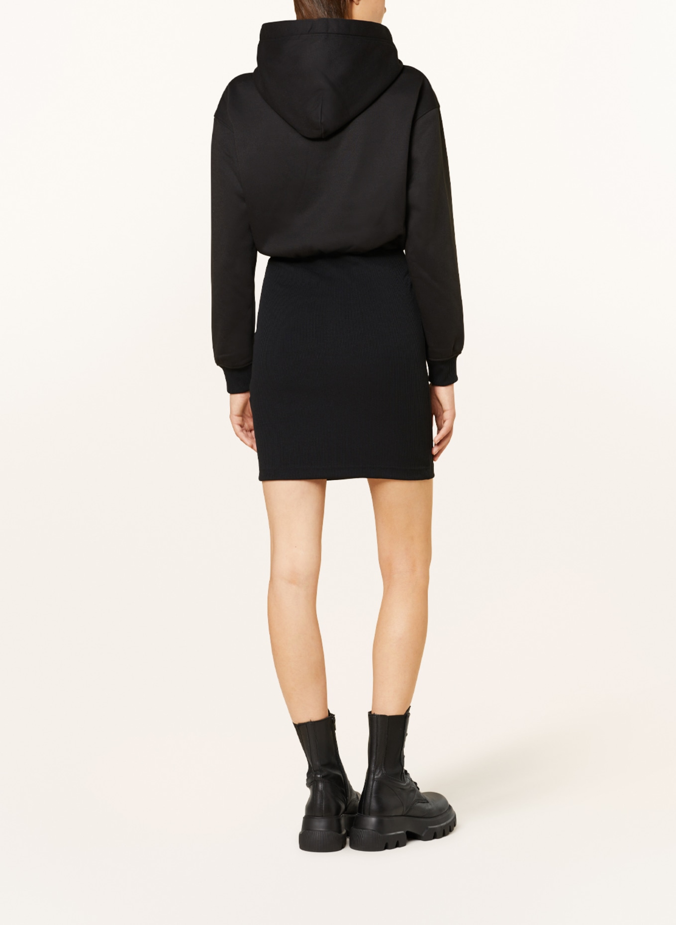 Calvin Klein Jeans Kleid im Materialmix, Farbe: SCHWARZ (Bild 3)