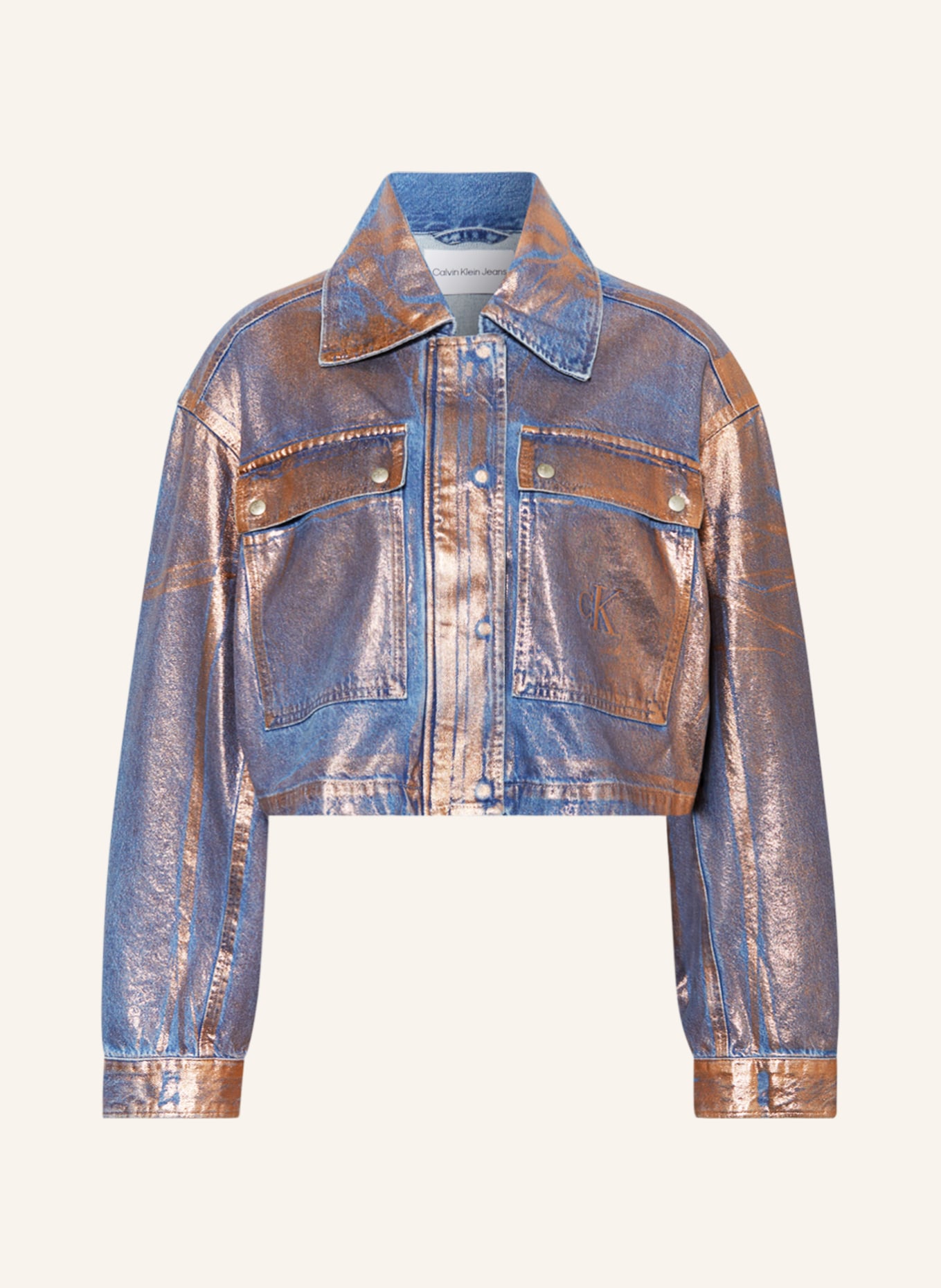 Calvin Klein Jeans Denim jacket, Color: LIGHT BLUE/ LIGHT ORANGE (Image 1)