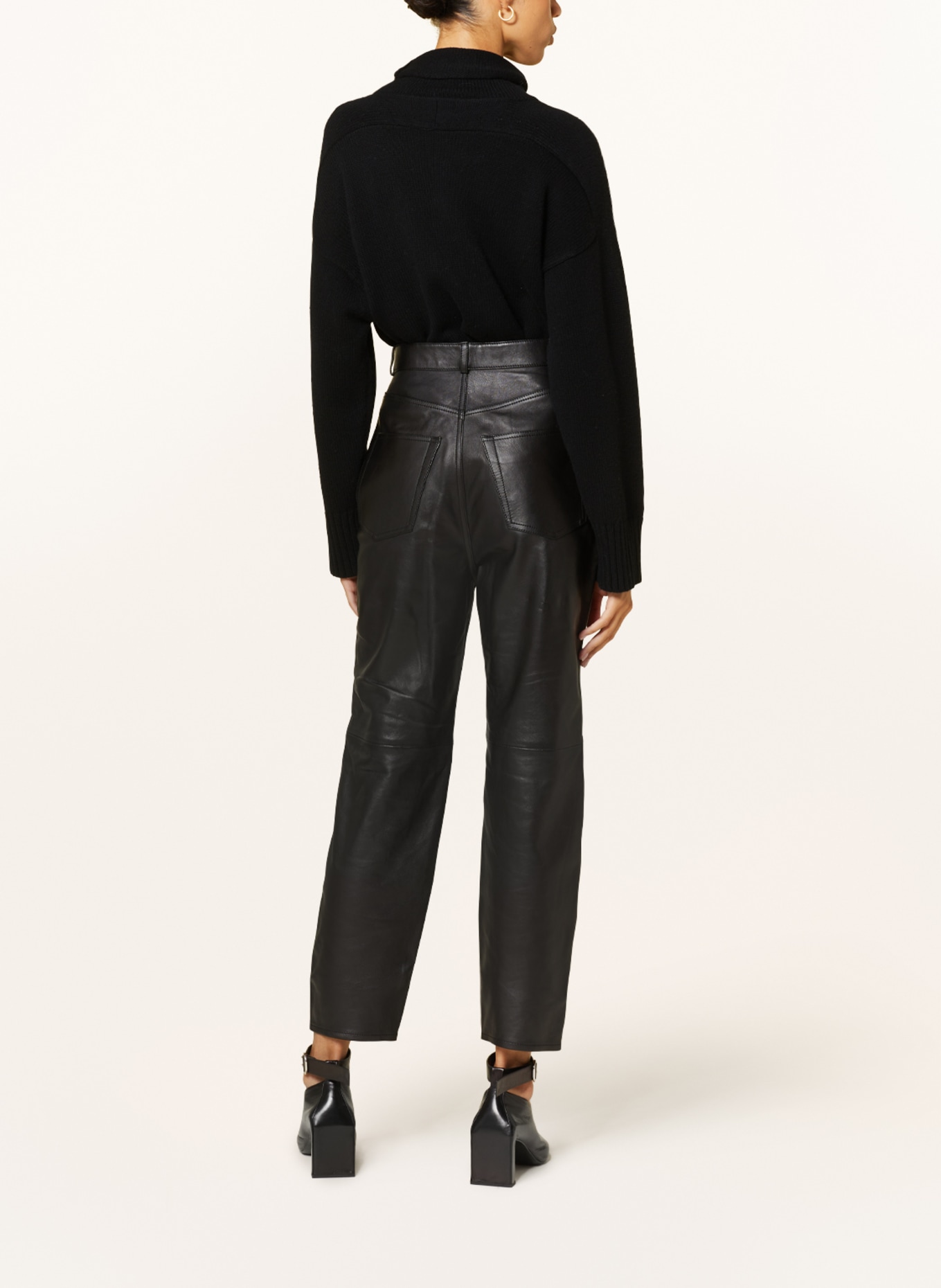 TOTEME 7/8 trousers made of leather, Color: BLACK (Image 3)