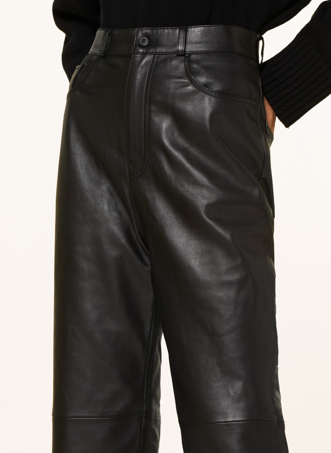 TOTEME 7/8 trousers made of leather, Color: BLACK (Image 4)