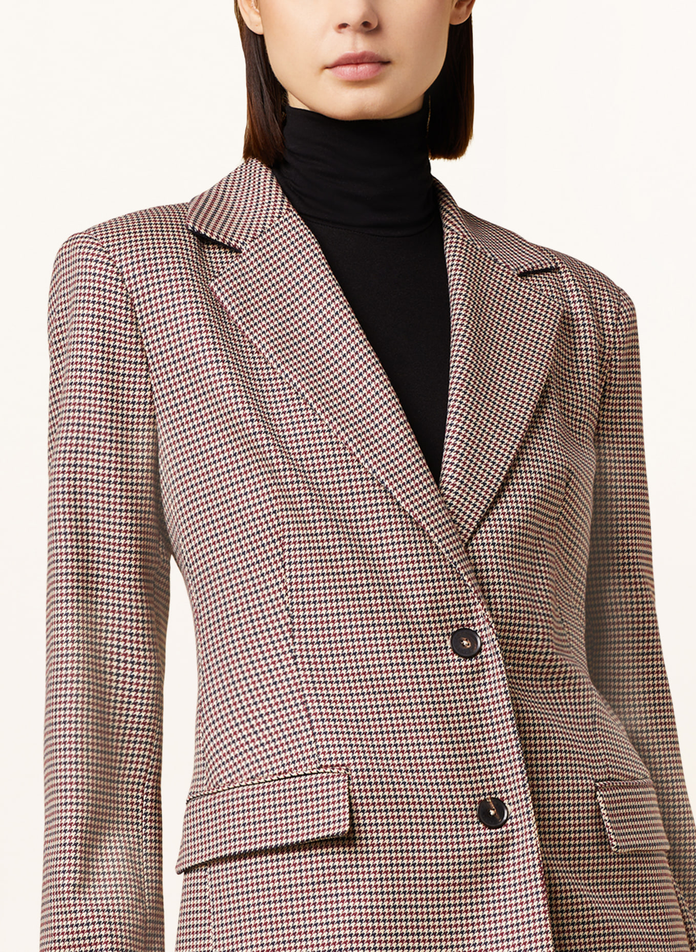 TOMMY HILFIGER Long blazer, Color: BEIGE/ BLACK/ RED (Image 4)