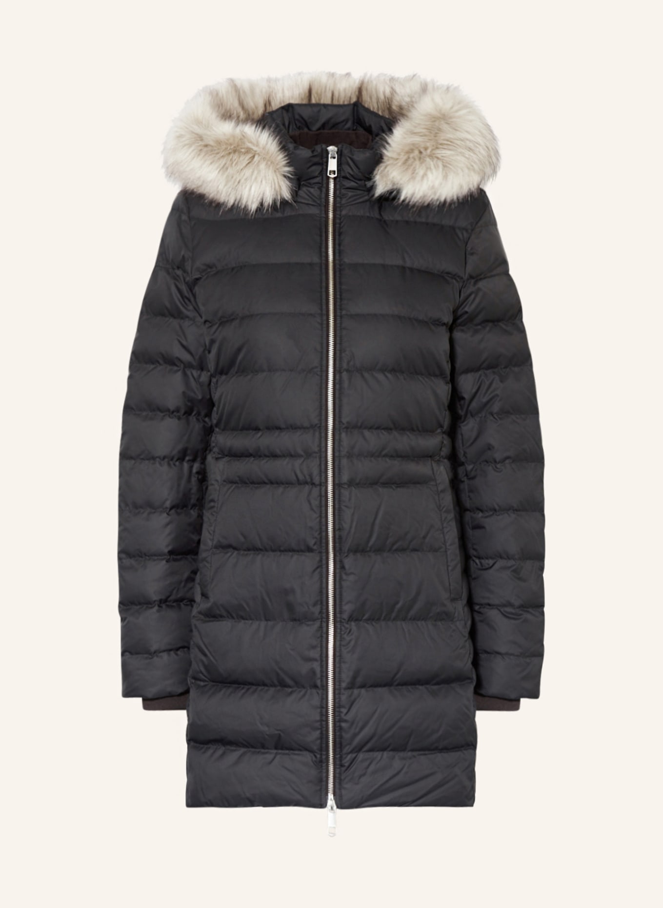 TOMMY HILFIGER Down coat TYRA with faux fur and detachable hood, Color: BLACK (Image 1)