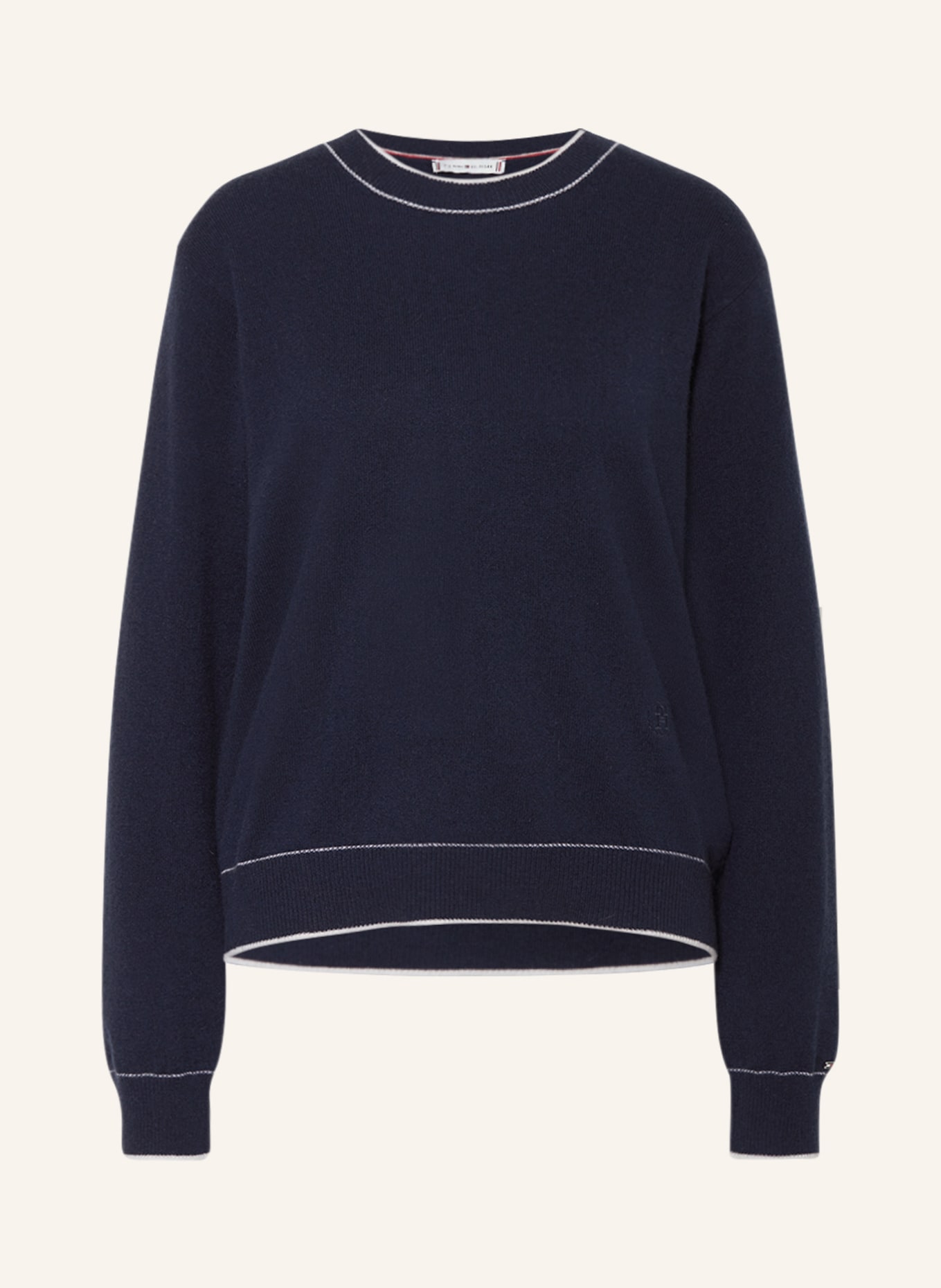 TOMMY HILFIGER Cashmere sweater, Color: DARK BLUE/ WHITE (Image 1)