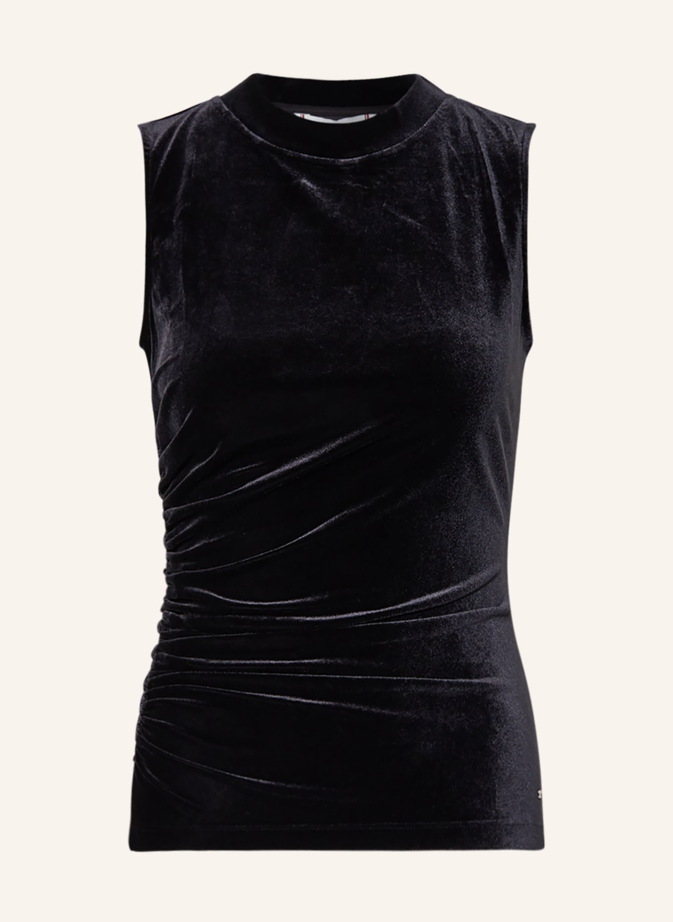 TOMMY HILFIGER Blouse top made of velvet, Color: BLACK (Image 1)