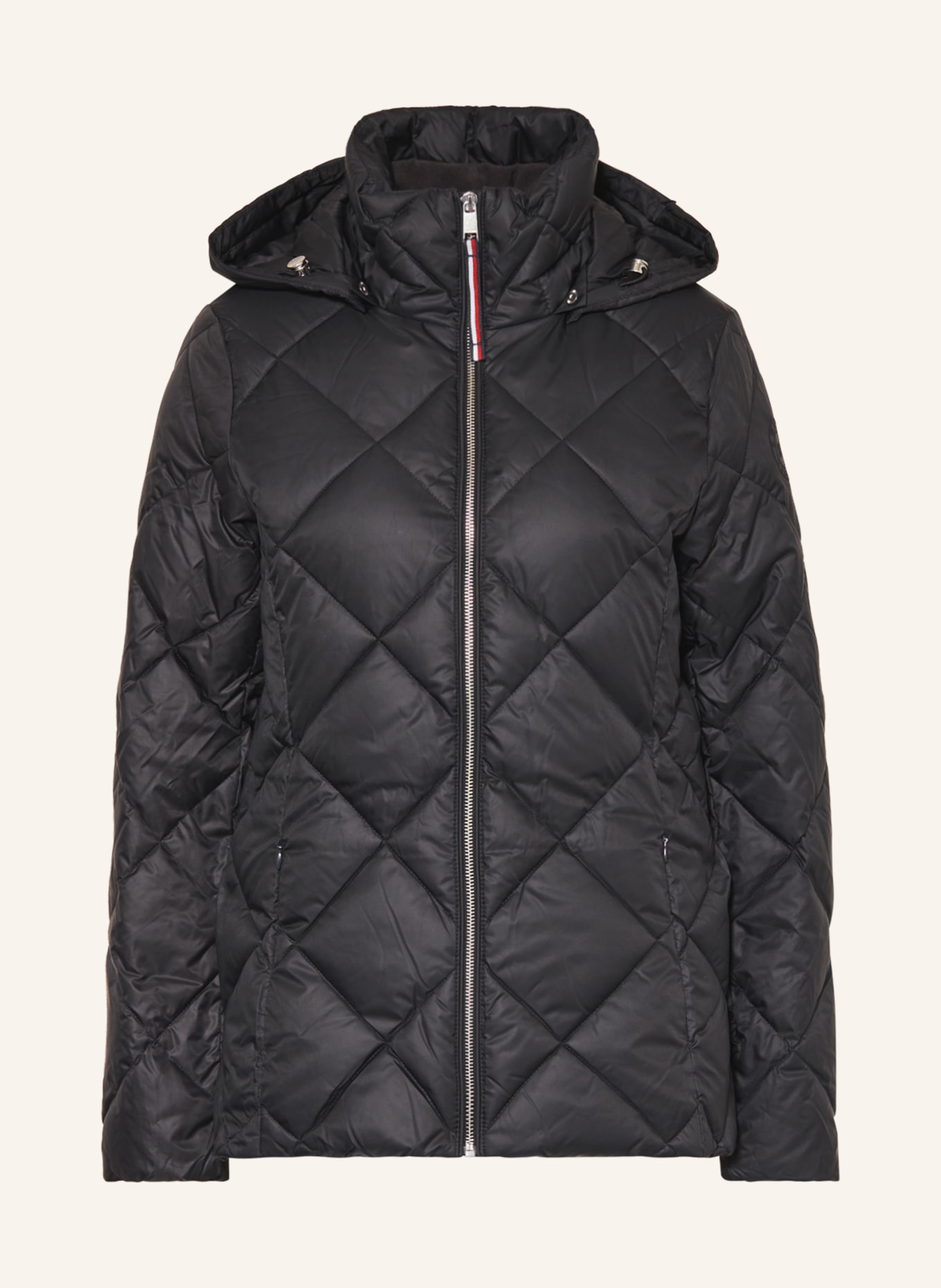 TOMMY HILFIGER Quilted jacket with detachable hood, Color: BLACK (Image 1)