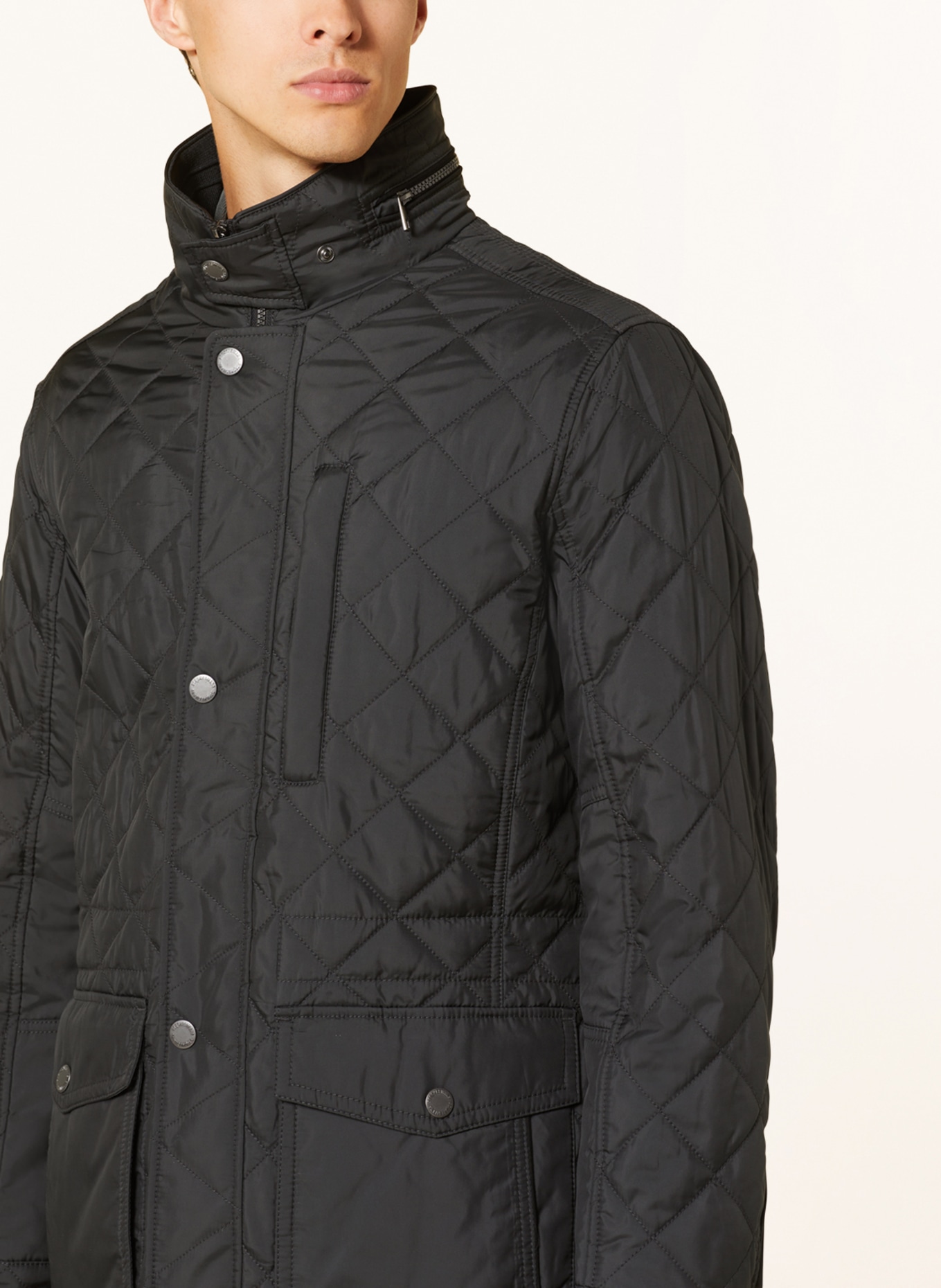 STROKESMAN'S Quilted jacket, Color: BLACK (Image 4)